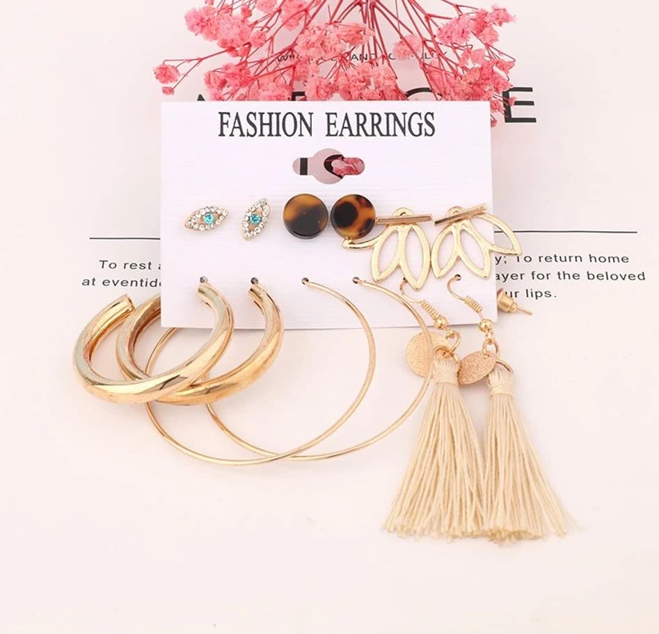 Image of ANNACREATIONS Stylish combo of pearl stud hoop earrings set for Women Girls