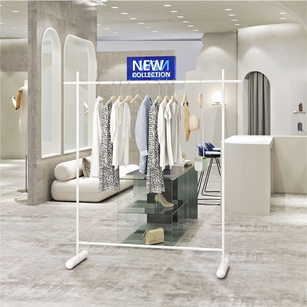 Goldenes Kinder-Kleidungsregal, bodenstehend, Metall, C-Regal, Regal für Bekleidungsgeschäft