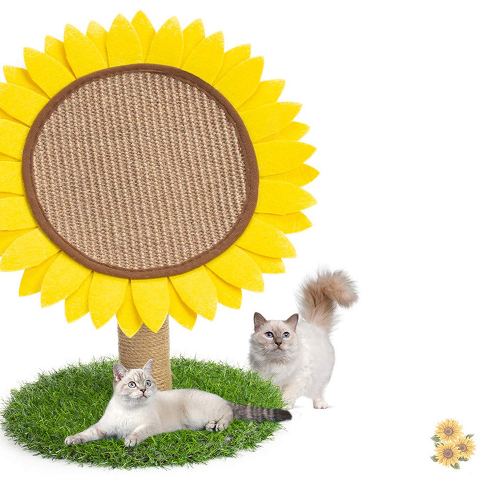 MXiiXM Cat Tree Tower, Cat Climbing Frame Furniture Sunflower Scratching Post for Climber House Cat Play Tower Activity Centre for Playing Relax and Sleep (11.8 X 11.8 X 17.7 inch, Sunflower)