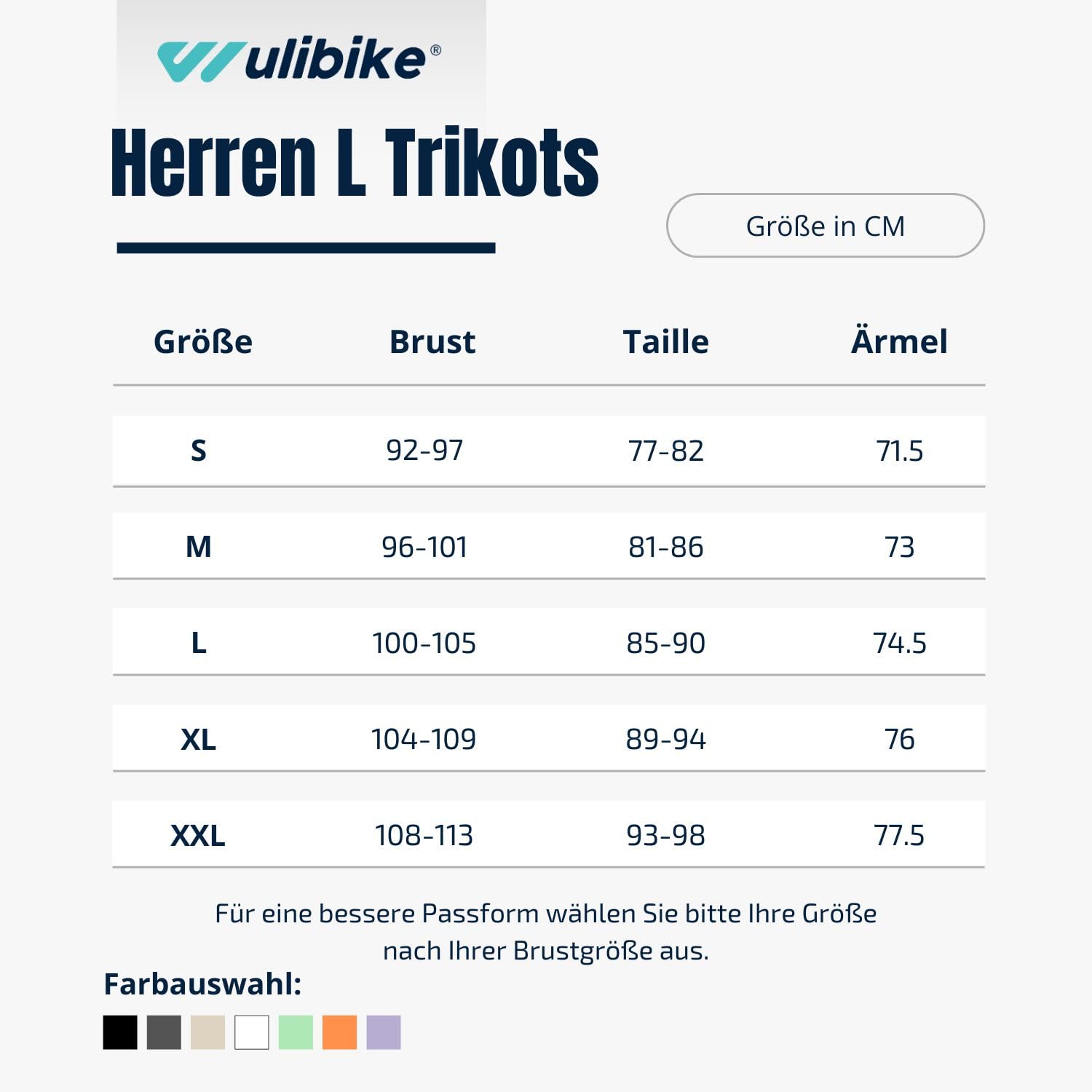 Wulibike Maglia da Ciclismo Uomo Maglia Ciclismo Maniche Lunghe Traspirante Asciugatura Rapida Maglia Ideale per Bici Allenamento Strada Outdoor