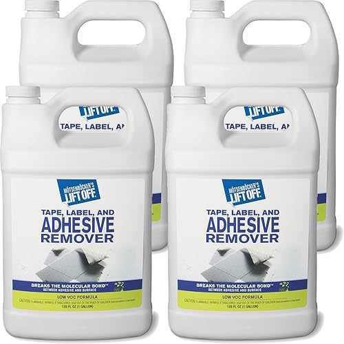 Motsenbocker's Lift Off 40801-4PK - Removedor de cinta, etiquetas y adhesivo de 128 onzas que elimina de forma segura calcomanías, pegamento,