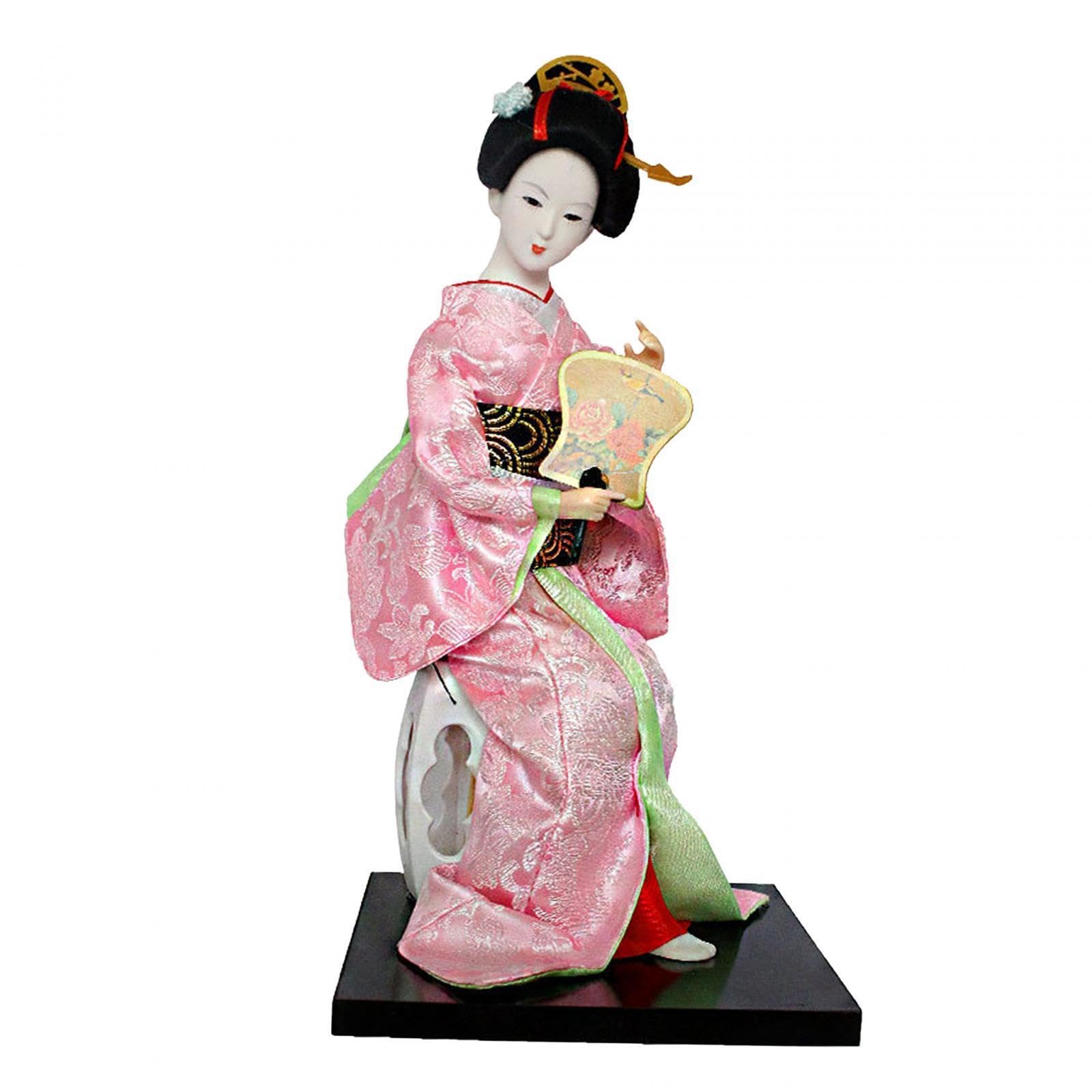 TWISAXC Traditional Geisha Doll Figurine Decor Handcrafted Collectible With Artistic Breath And Flat Bottom Base Statuette Figurines Dolls Geisha Collectible, Style F