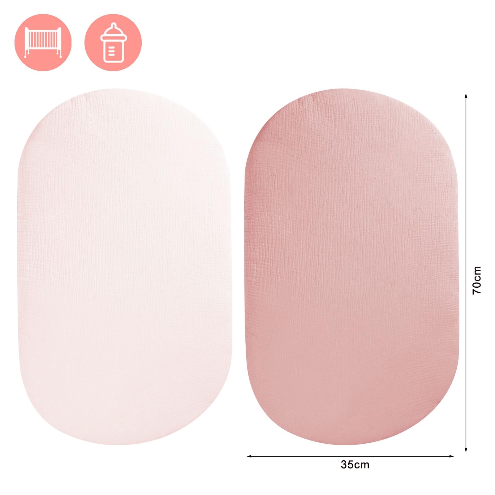 Lenzuolo Di Sopra Pedro Per Lettino Bambino - 120x180 Cm, 100% Cotone, Rosa - Made In Italy