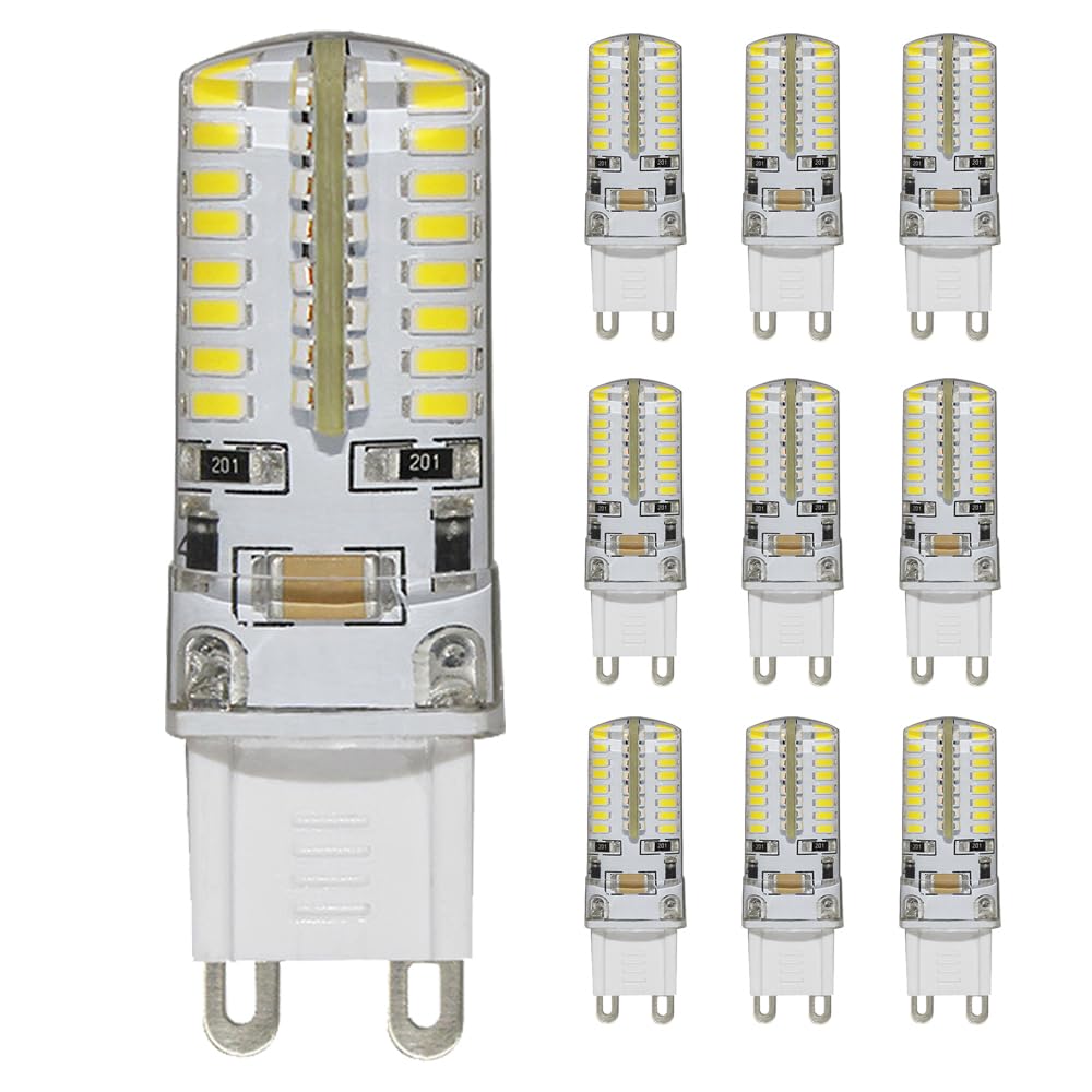 Chao Zan 4W G9 LED Bulb, Energy Saving Bulbs, Non Dimmable, No Flicker, AC 220V, for Home Lighting (Cool White, 10 Count)
