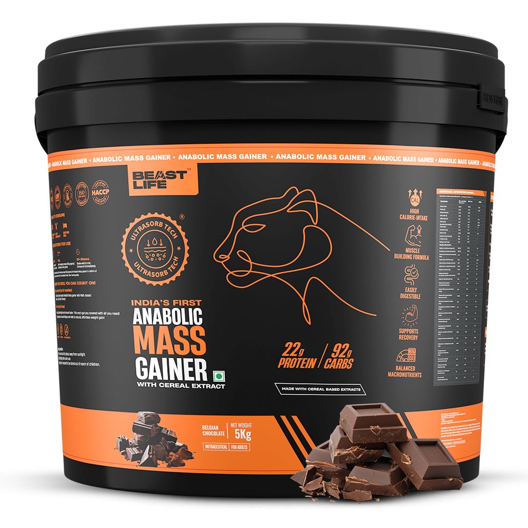 BeastLife High Protein Mass Gainer 5 kg Belgian Chocolate