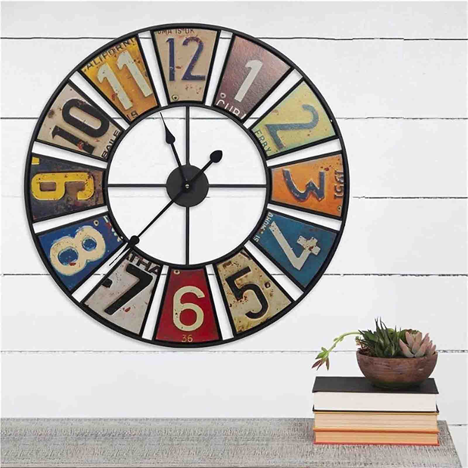 Grandi Orologio da Parete da Giardino Esterno 23 Pollici Adesivo Rotondo Antico