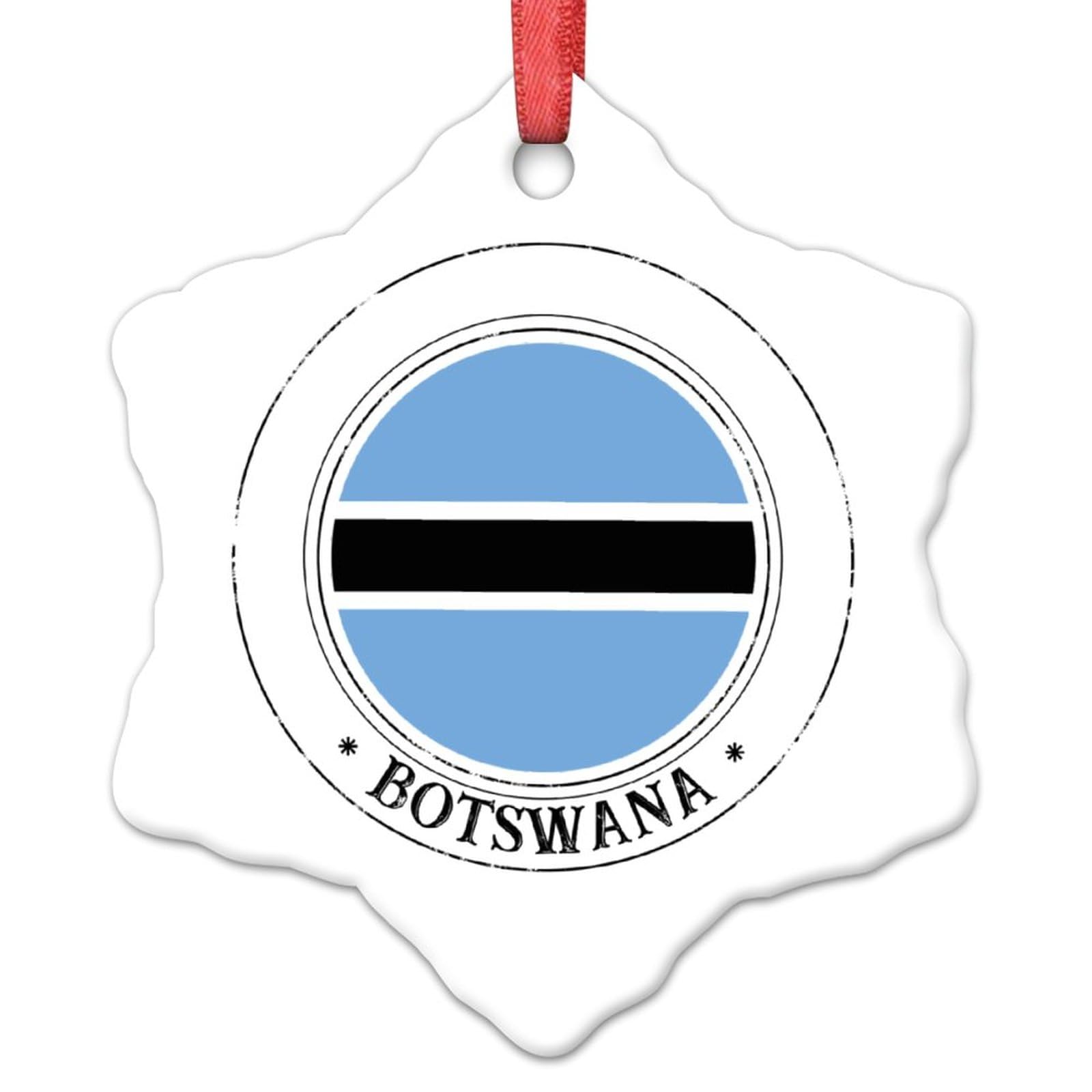 LITTLEGROVE SEEDS Botswana Christmas Tree Decorations Botswana National Flag Personalized Christmas Ornaments 2023 Christmas Decor Gifts for Wedding Anniversary Holiday Pendants 3 Inch