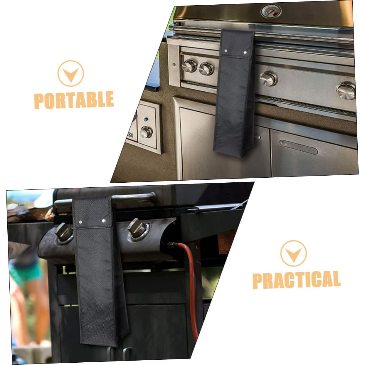Toyvian 4 Pezzi custodia per barbecue borsa portatile borsone inter kit utensili valigetta portautensili toolbox custodia per utensili da barbecue con coperchio in tessuto Black