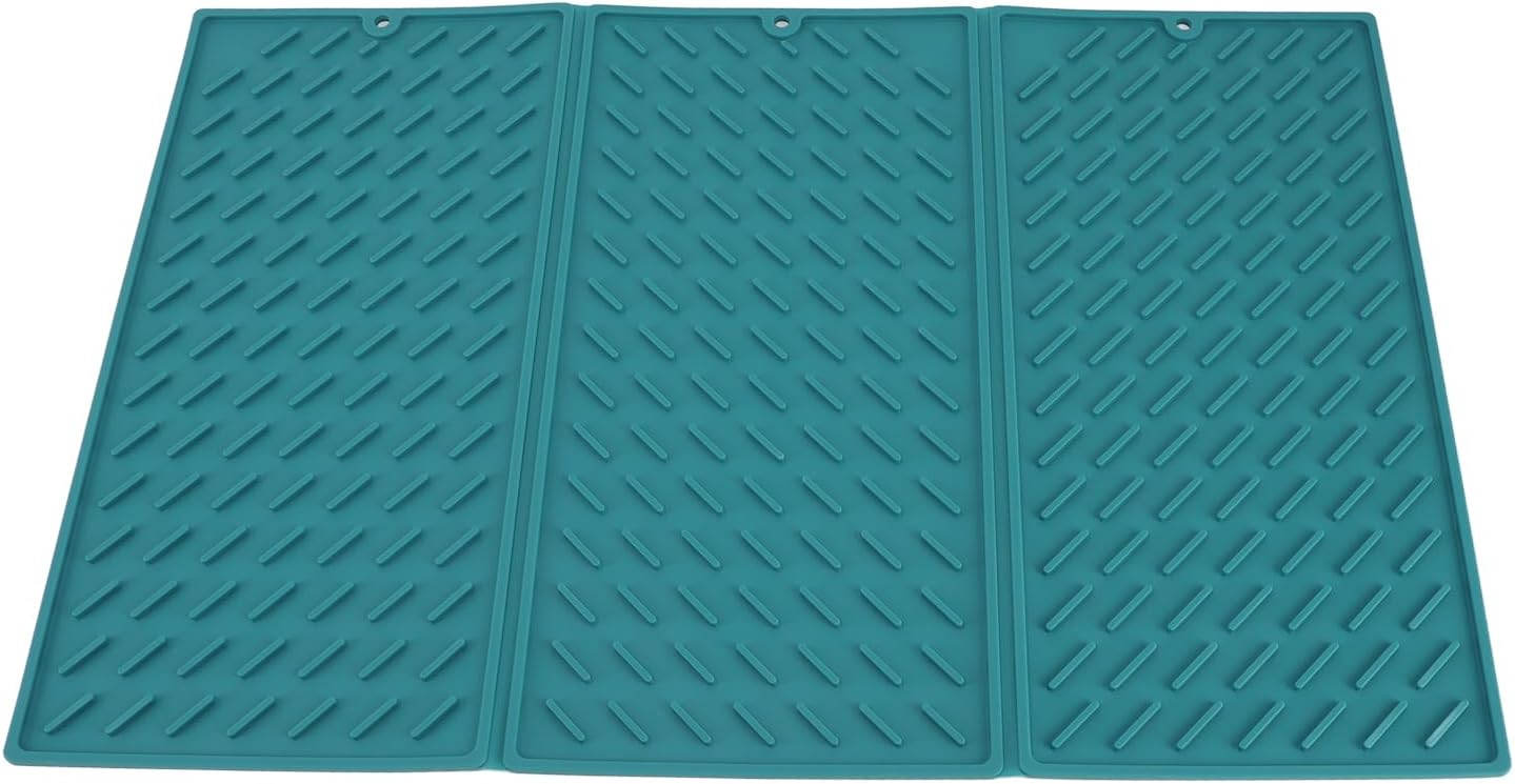 Counter Foldable Drying Mat, Dish Drying Kitchen Mat Silicone for Restaurant