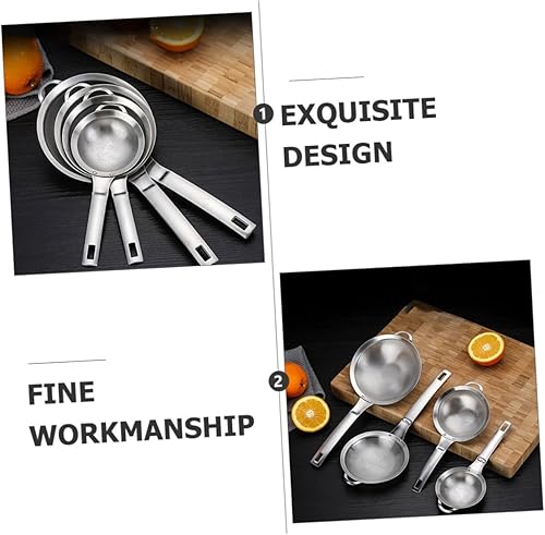 Miniatura 8 de DECHOUS Colador de malla de acero inoxidable, filtro de malla fina, cuchara de alambre de cocina, espumadera ranurada, colador de mango largo