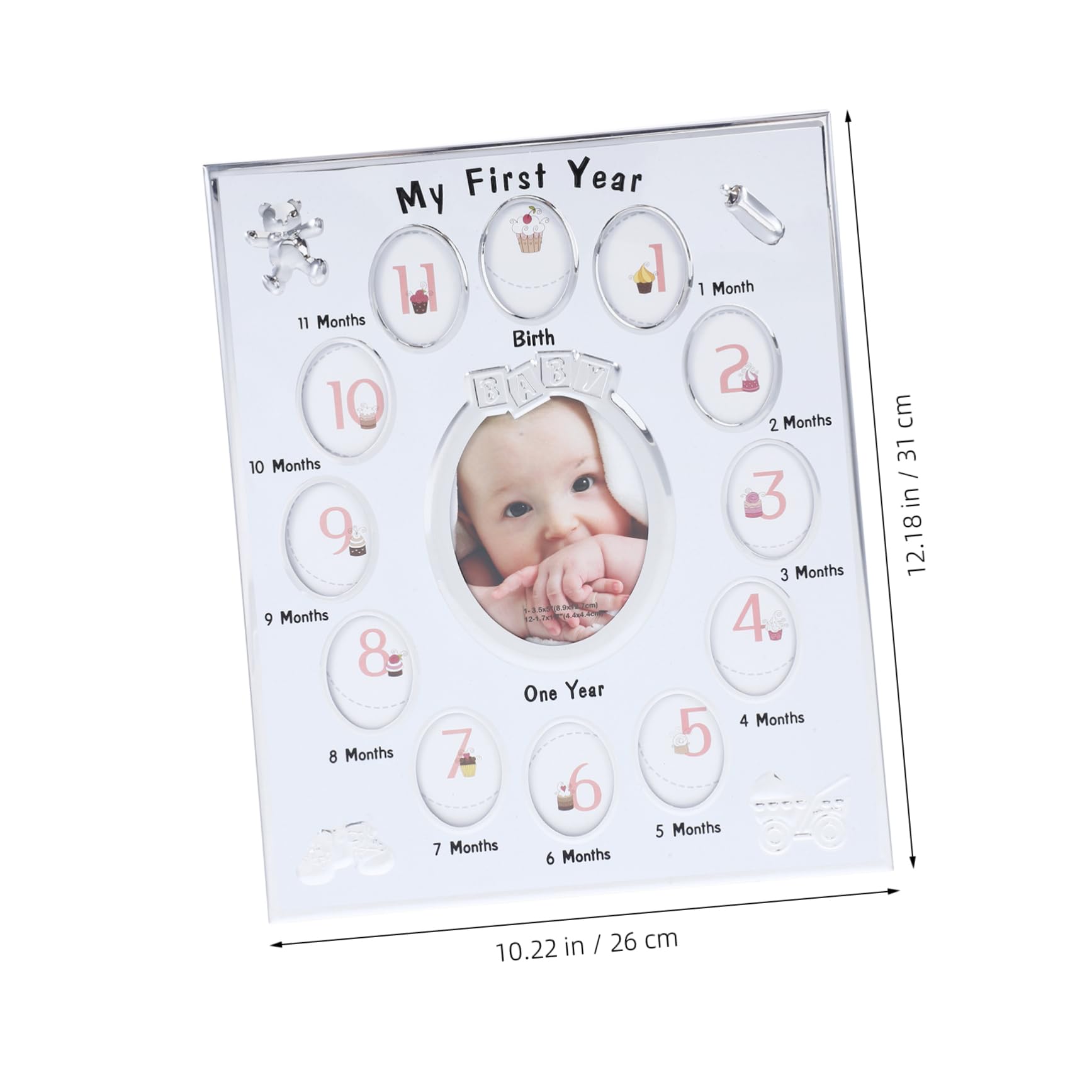 Abaodam 12 Months Photo Frame Newborn Milestone Boy for First Year Birthday Safe Creative Display Rack