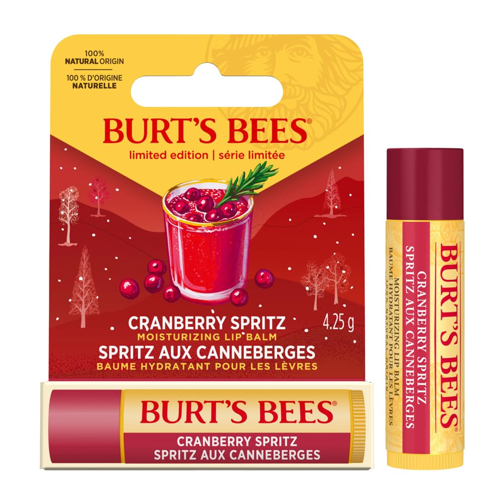 Burt's Bees Moisturizing Lip Balm, 100% Natural Origin, Cranberry