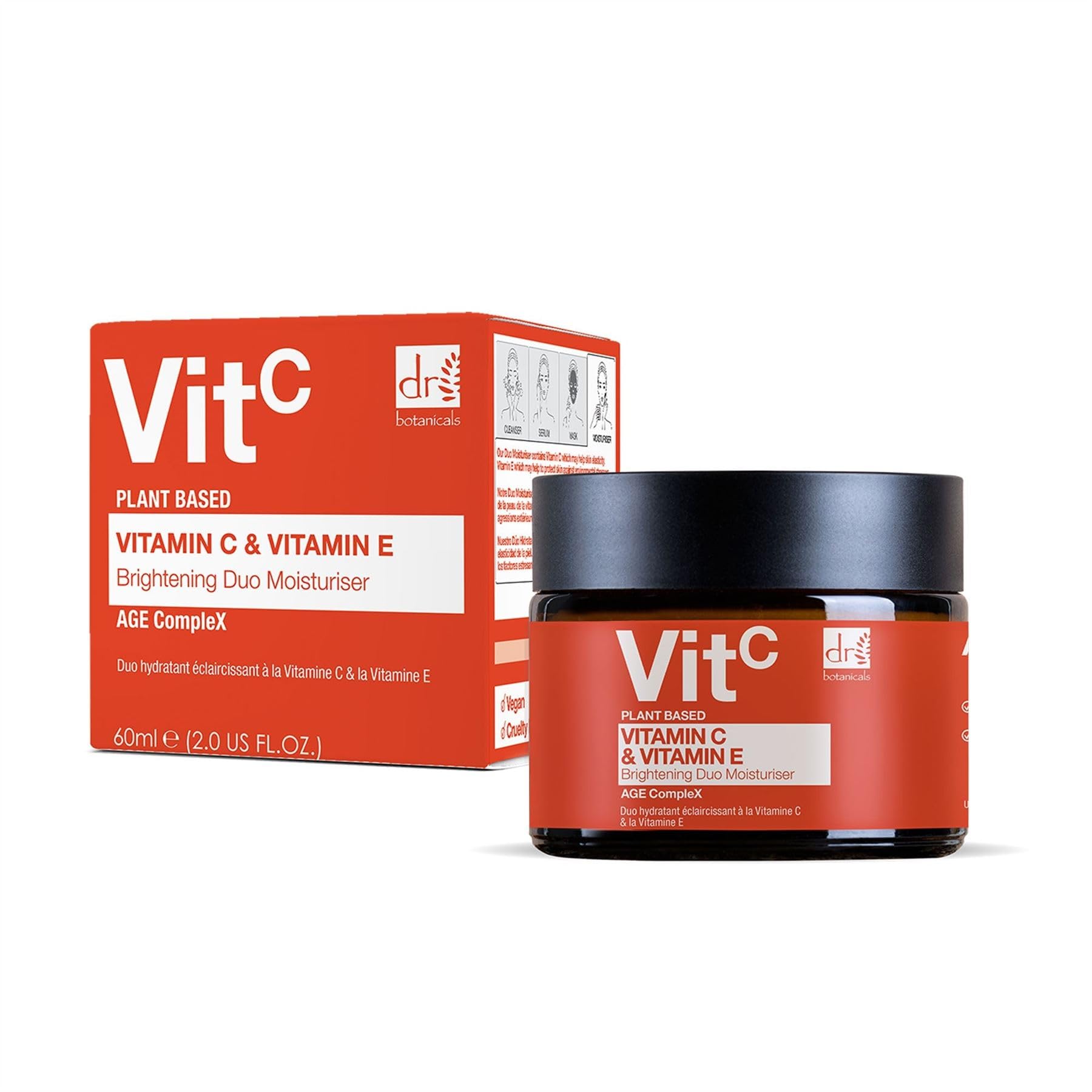 Vitamin C & E Brightening Duo Moisturizer - 2.0 Fl Oz | Reveal Your Radiant Glow with our Anti-Aging Formula - Vitamin C for Brightening, Vitamin E for Protection - For Day and Nightss