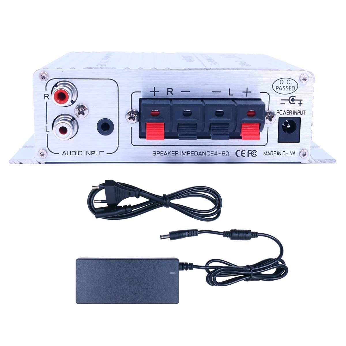 DollaTek LP-V3S 25Wx2 Amplificatore + Protezione Ritardata HiFi con Alimentazione 5A Compatibile con Computer, Cellulari o Lettori MP3 DAC ecc - Argento