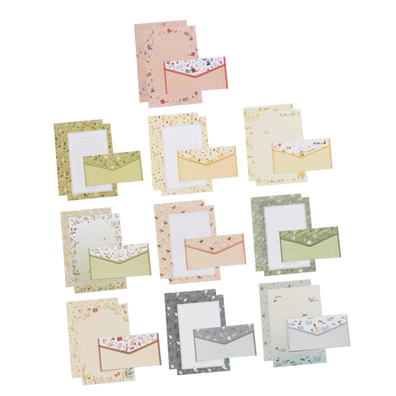 Homoyoyo Lot Papeterie A5 Papier à Lettres Et Enveloppes Fleuris, 60 Feuilles 30 Enveloppes