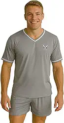 Pijama Homem Conjunto Meia Manga E Short Roupa De Dormir