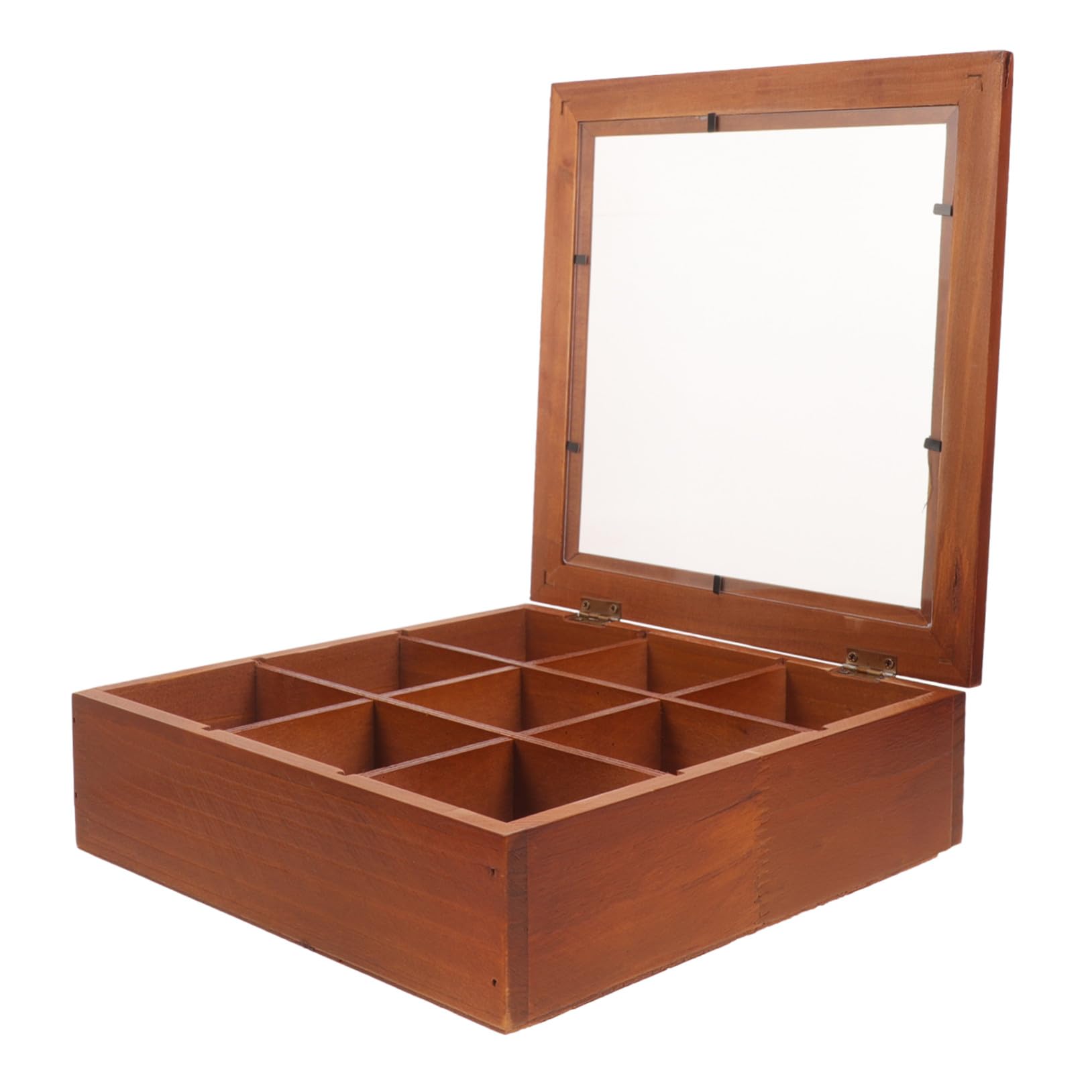 Organizer Teebeutelbox mit 9 Fächern für Tee Kaffee Zuckerpäckchen Transparenter Deckel Multifunktional für Küche Schreibtisch