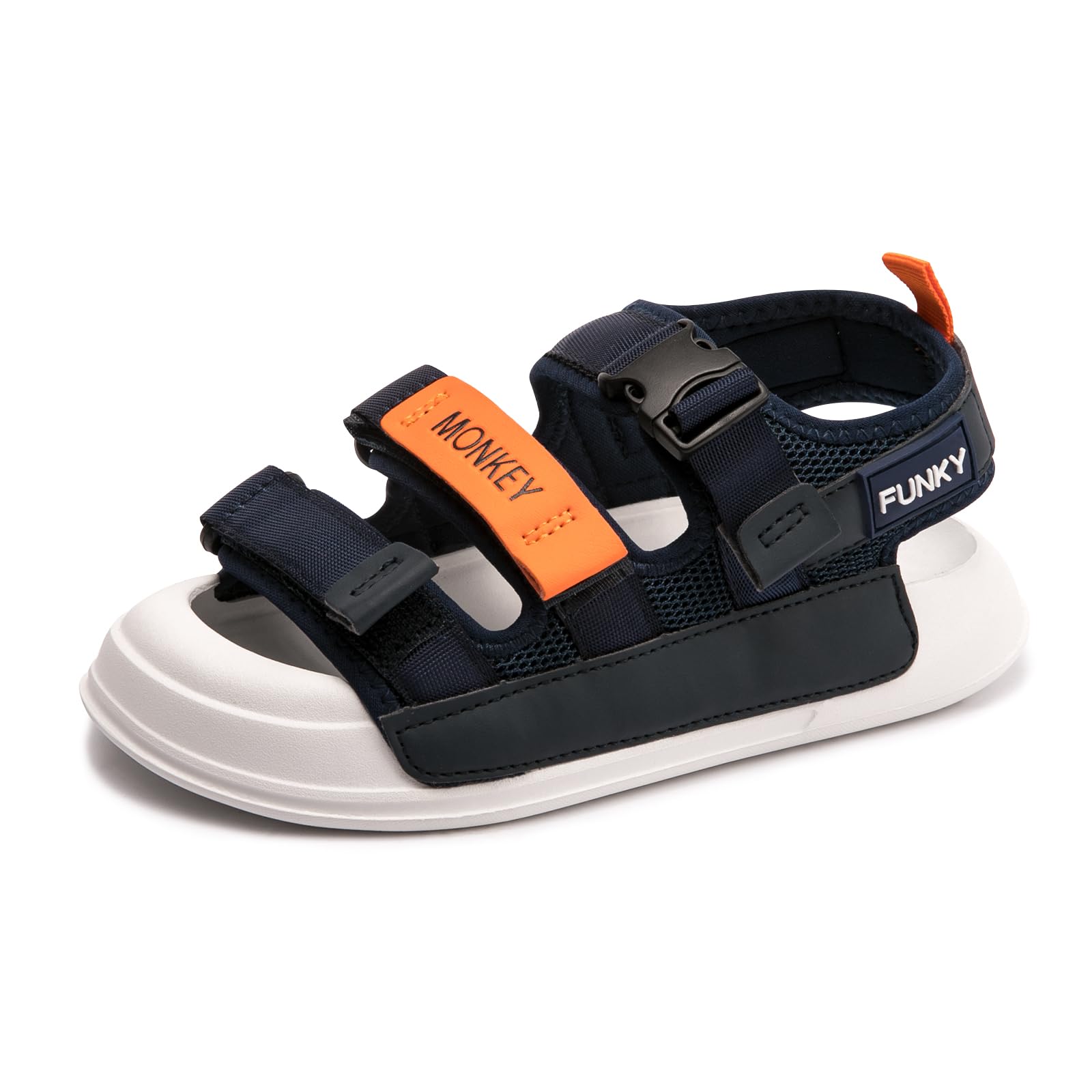 FUNKYMONKEY Kids Sports Sandals Boys Girls Anti Collision Toe Adjustable Lightweight Summer Fashion Walking Shoes