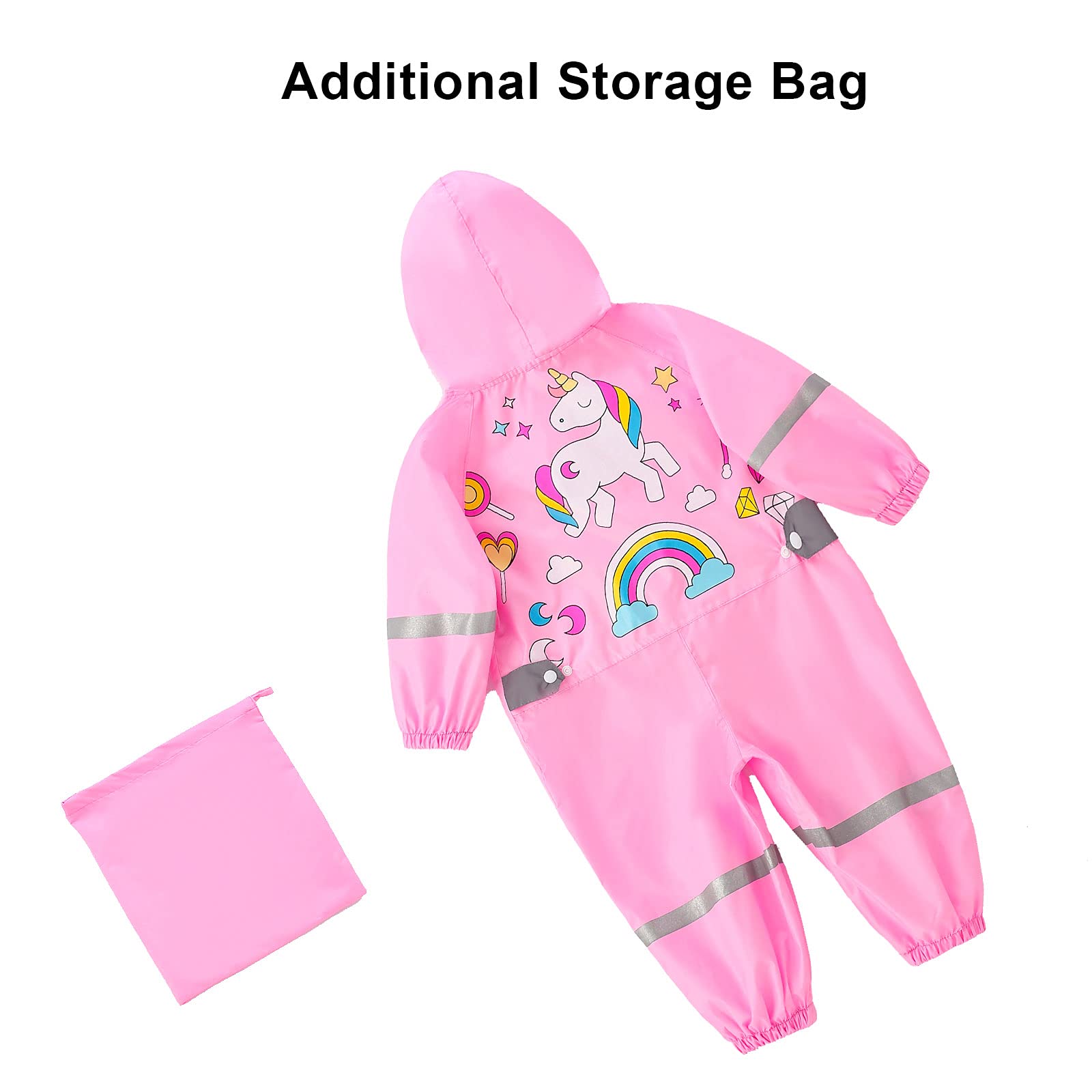 Impermeables Niños Unisex Chubasqueros Chaquetas de Lluvia Poncho Abrigos Traje de Charco Capa Infantil Niñas Encapuchado Mono de Bolsillo Reflectante Impresión Animal 1 2 3 4 5 6 7 8 años