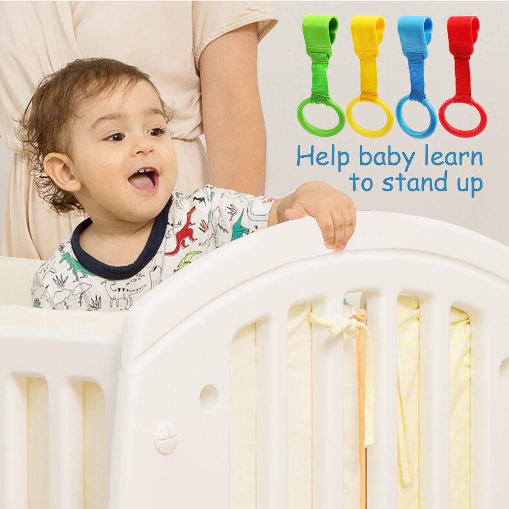 LEADSTAR Anelli Box Bambini, 4 Pezzi Recinto per Bambini e Anelli per Culla, Lettino Aiuta i Bambini Maniglie Box Bambini, Maniglie/Accessor Box Bambini Aiuta il Bambino a Imparare a Stare in Piedi