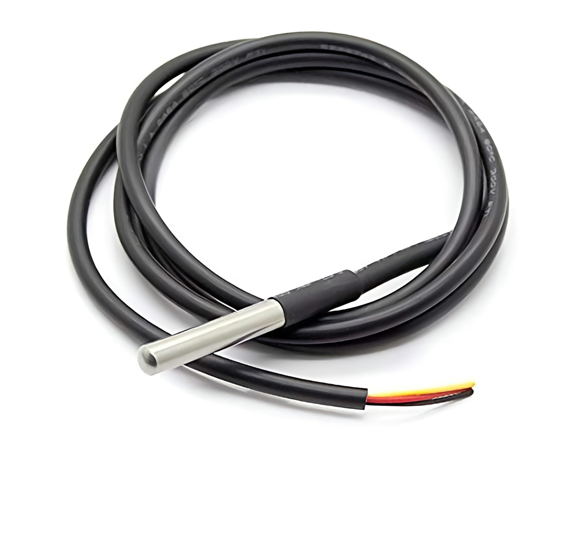 Hexonix DS18B20 Waterproof Digital Temperature Sensor Probe-1 Meter (100cm)-Unique 64-bit ID-Waterproof Temperature Sensor-Heat Resistant Thermal Cable-Black