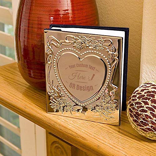 Center Gifts Personalized Chrome Plated Sweetheart Photo Album - Family Picture Album with Large Storage Capacity - Best photo albums for Weddings and Anniversary