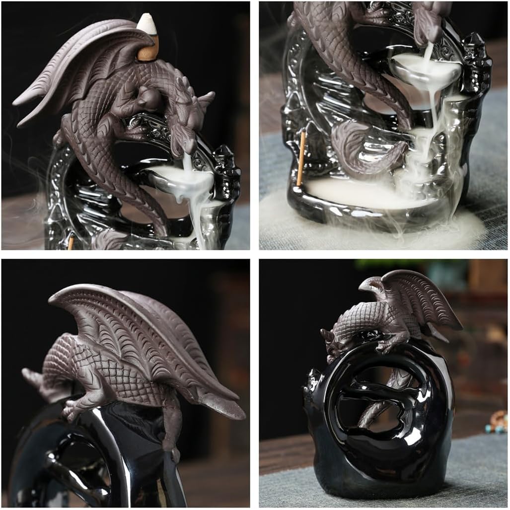 Amazon｜お香立て 香炉 逆流香炉 龍 線香立て 倒流香 お香たて 渦巻き