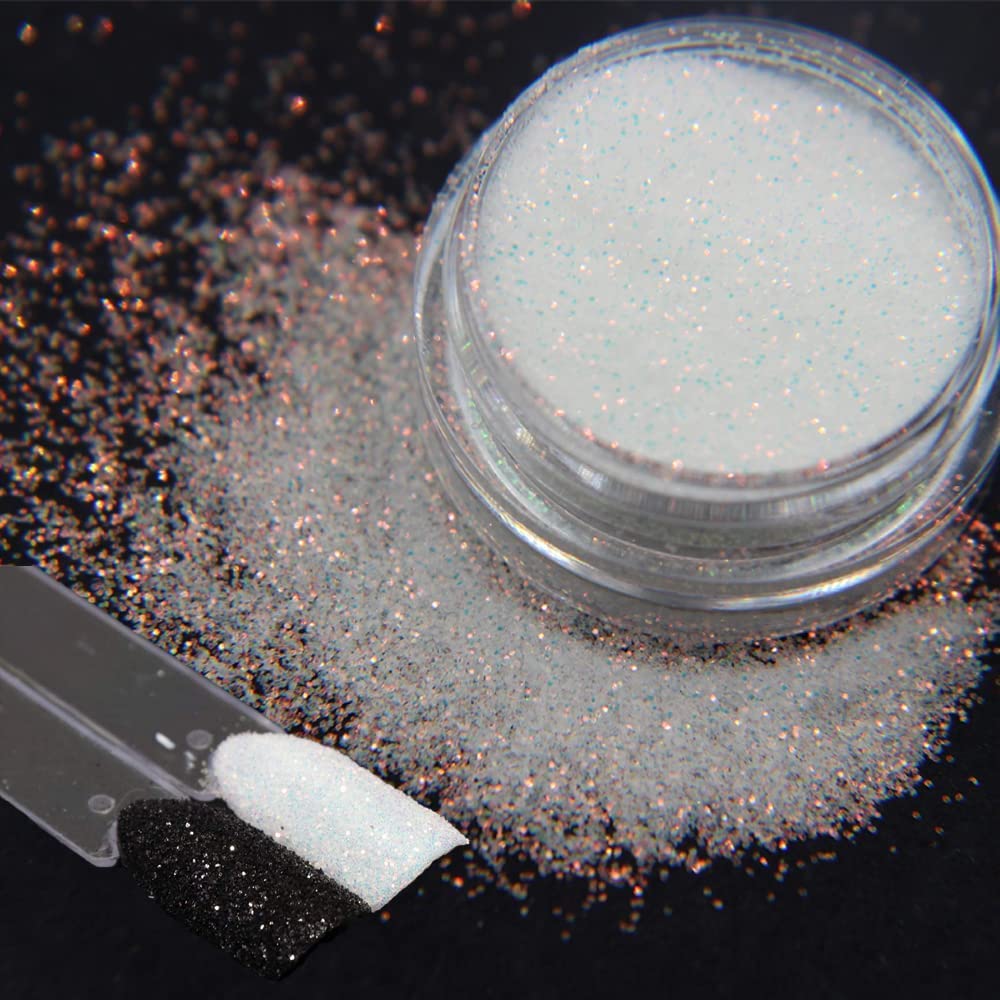 Paillettes brillantes holographiques pour ongles en sucre brillant - Poudre effet de revêtement en sucre - Poudre de pigment pour ongles - Décoration d'ongles (1 boîte de sucre brillant pour ongles)