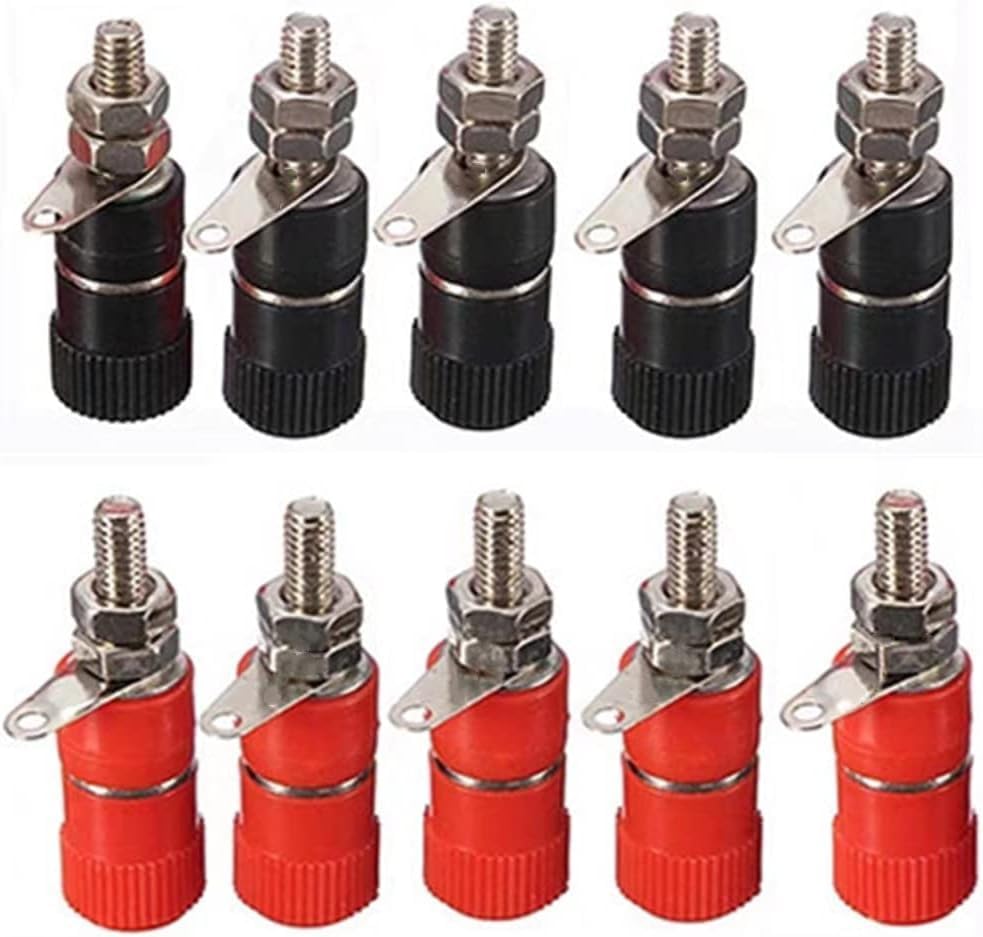 Image of 5A Female Socket Jack Binding Post (10 Pieces) - 4mm Banana Plug Connectors for Audio Amplifiers & Electrical Equipment