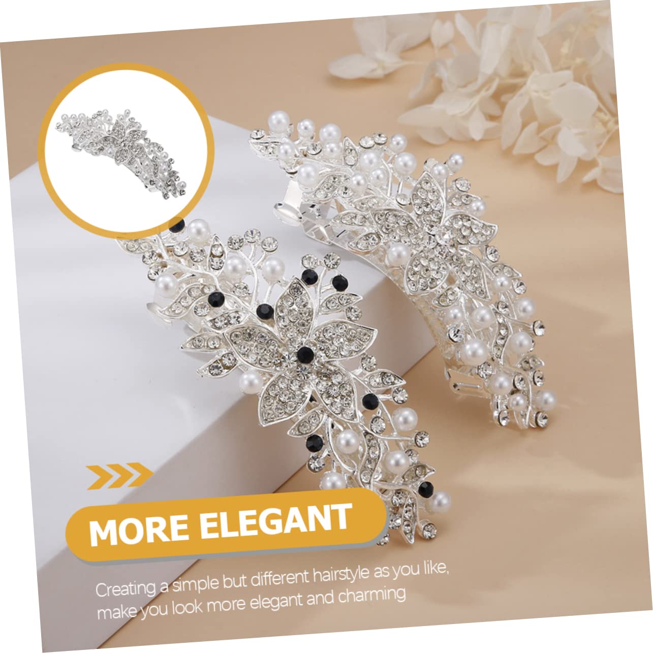 FRCOLOR 5pezzi Fermaglio Per Con Perle e Strass Accessorio Chic Per Donne Clip Elegante Per Cerimonie e Matrimoni Per Feste e Occasioni Speciali