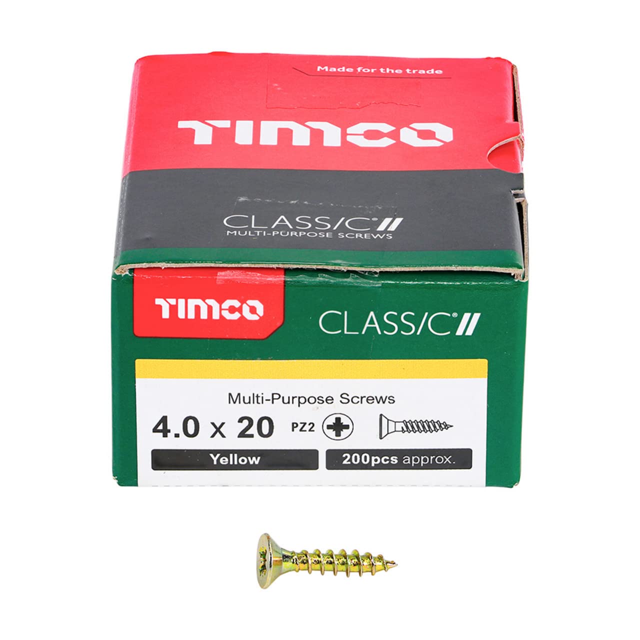 Timco Gold Classic Multi-Purpose Screws - Pz - Double Countersunk - 4.0 X 20 - Box Of 200