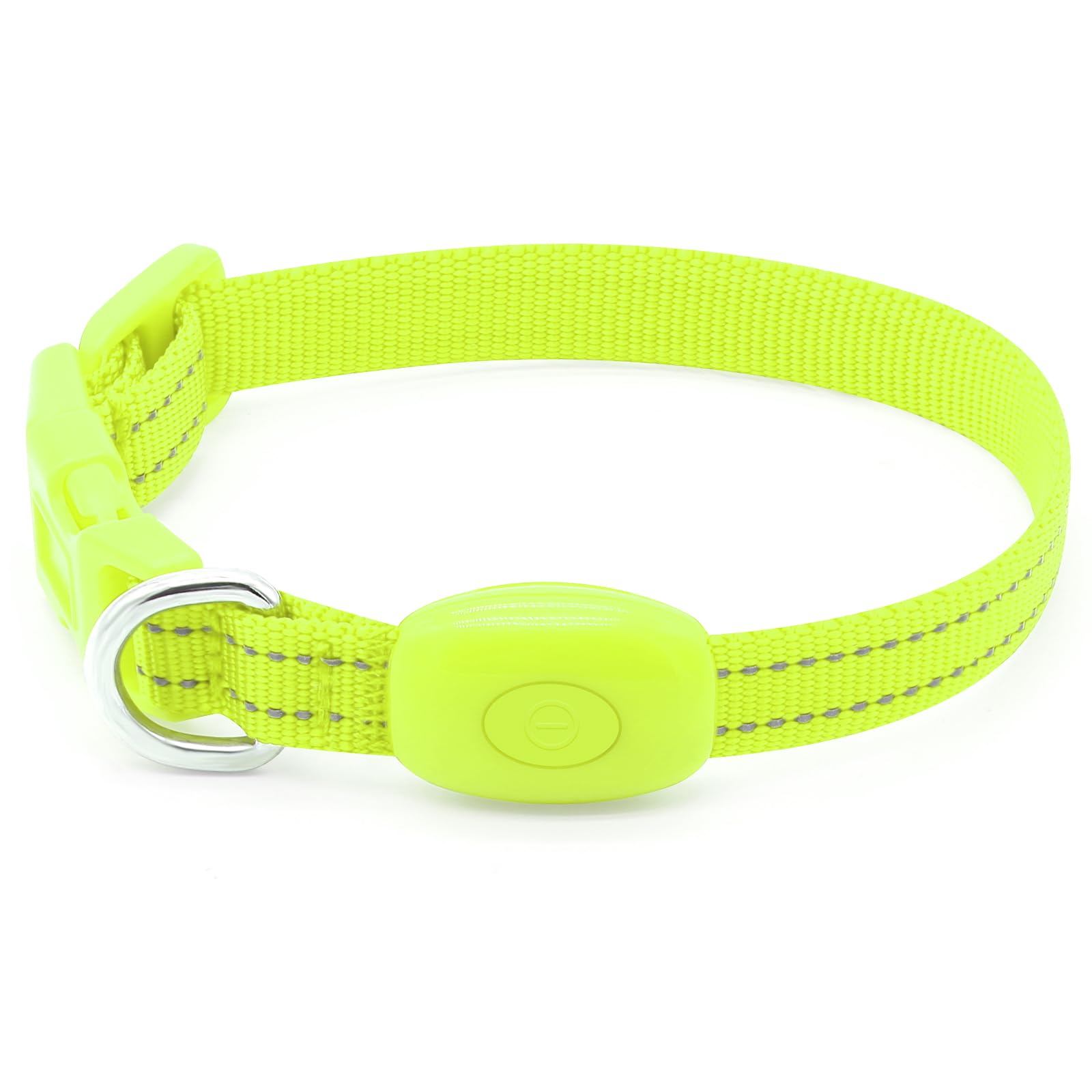 Clan_X cane collare, USB ricaricabile illuminazione LED per cani, Glow in Dark, riflettente collari Keep your Pets visibile & Safe, XS (8.5-11.8inch/21.5-29.9cm), Verde fluorescente