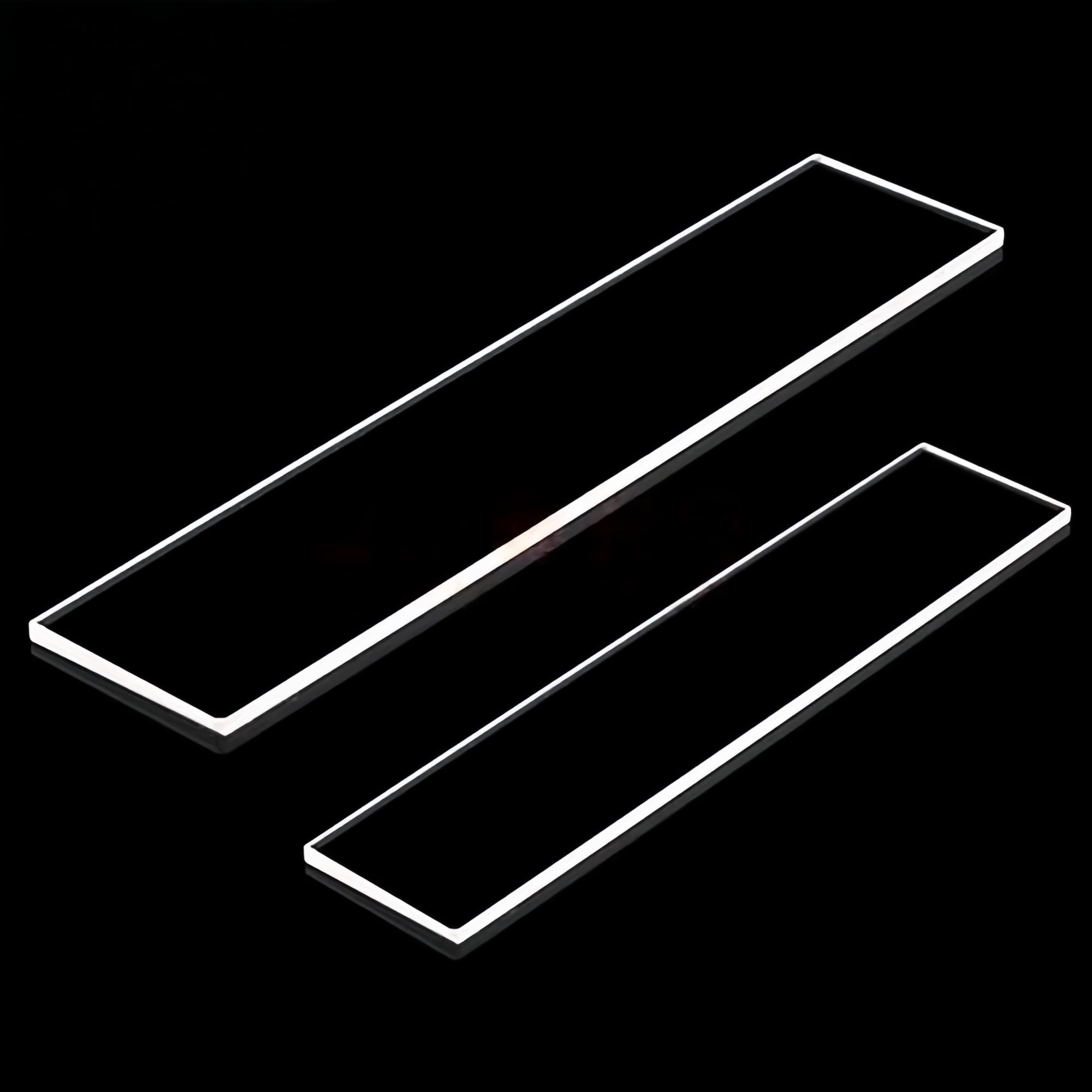 100szt. Przezroczyste szkło kwarcowe 75x25x2mm - 99,99% krzemionka Płyta kwarcowa do zastosowań laboratoryjnych i przemysłowych