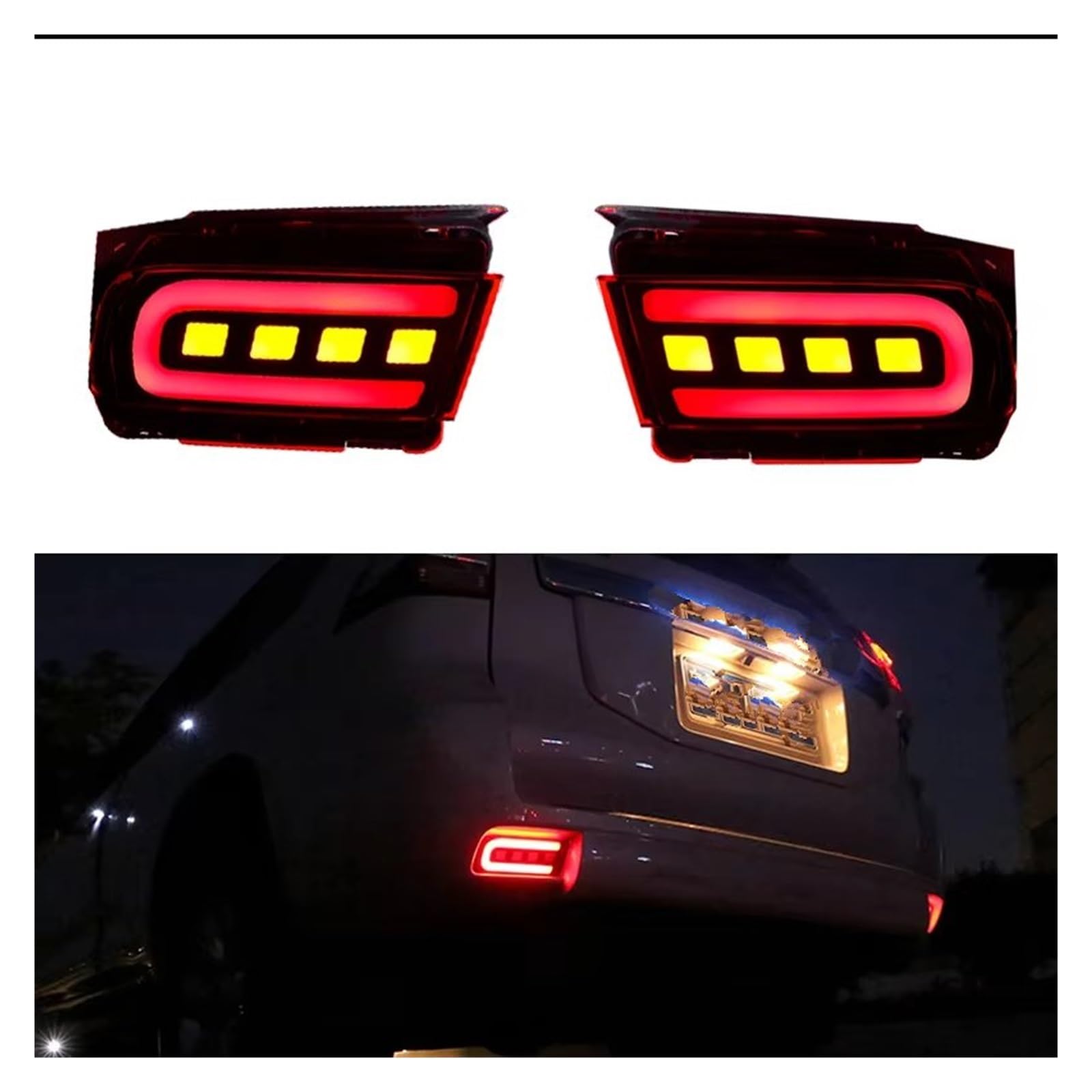 Faro Trasero Para Toyota Para Land Para Cruiser Para Prado 150 Para LC150 Reflectoras Parachoques Luces Freno Traseras Luces Antiniebla Traseras(Red Lens)