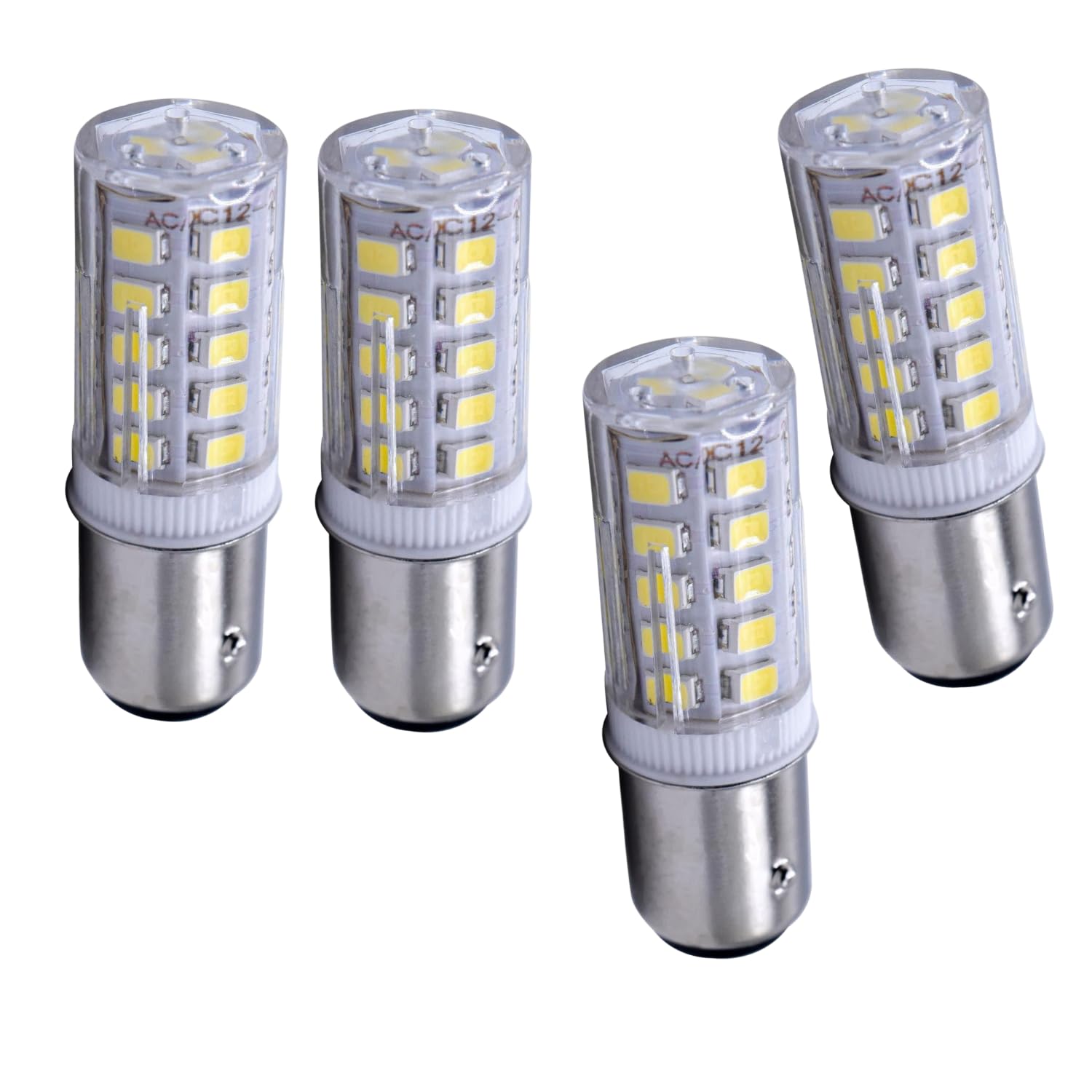 HQRP4-Pack BAY15d LED Light Bulb Replacement for Ancor Marine Bulb 529340 529341 521158 521162 521166 529344 Double Contact Index Base, 33LED SMD2835 Cool White 12-24V DC Marine Navigation