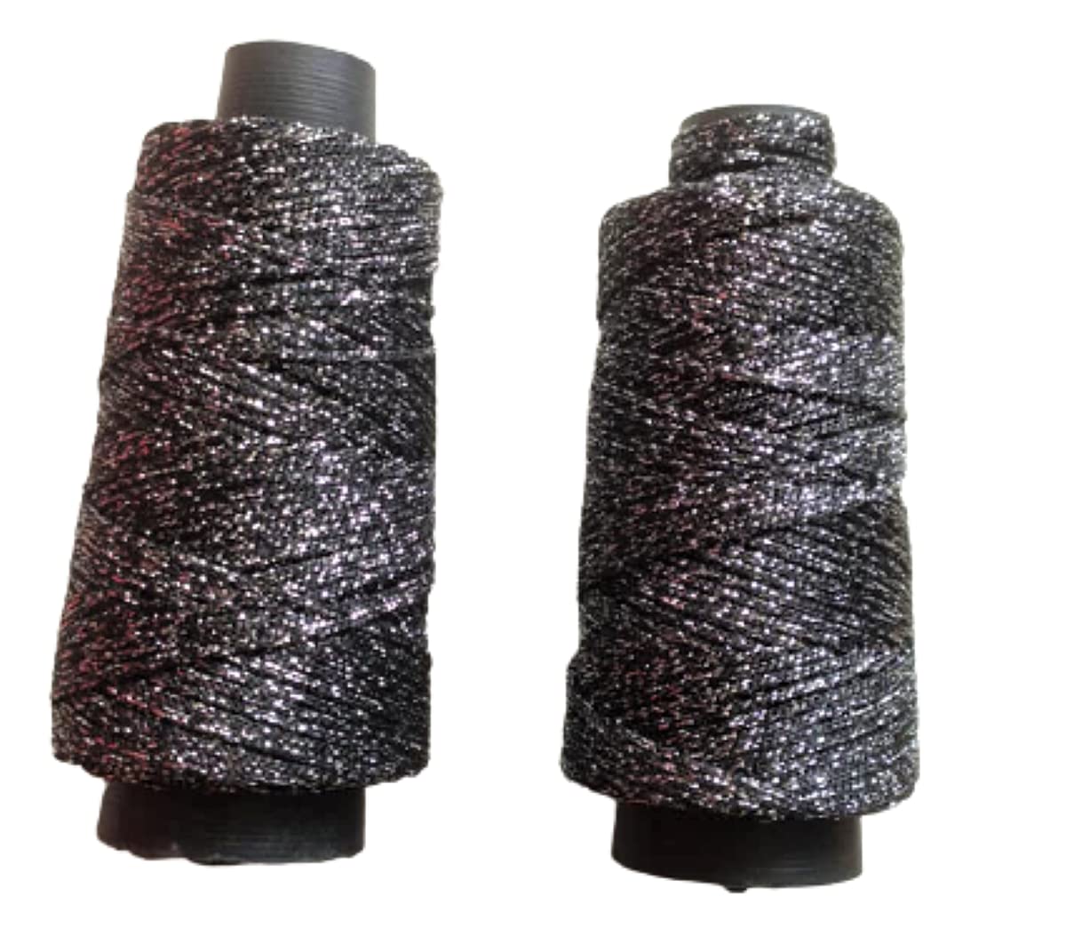 Black and Silver Shinning Knitting Yarn Crochet Thread for Crochet Projects and Applique, Hand Bags, Lace Trim Set of 2-image-40
