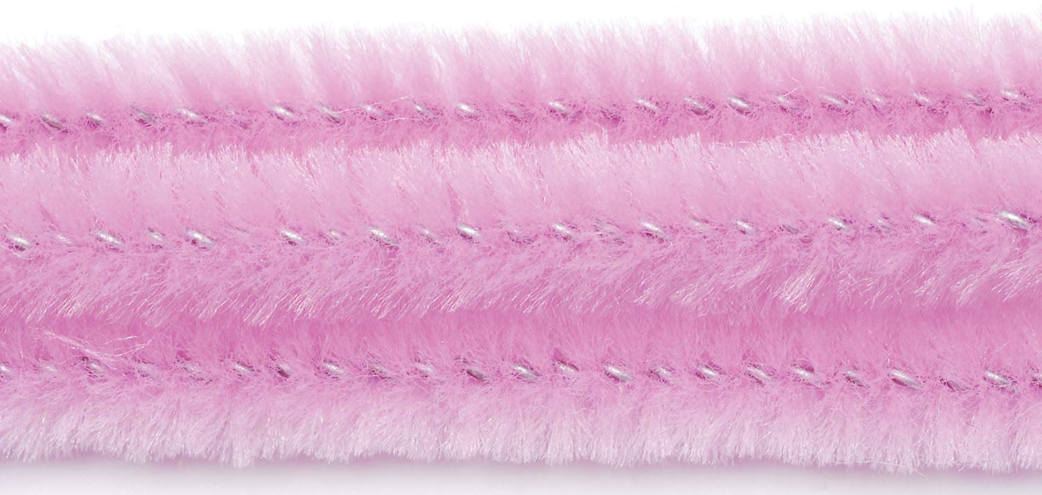 100 x 12" / 30cm Long Chenille Stems / Pipe Cleaners - 6mm Thick - Pink