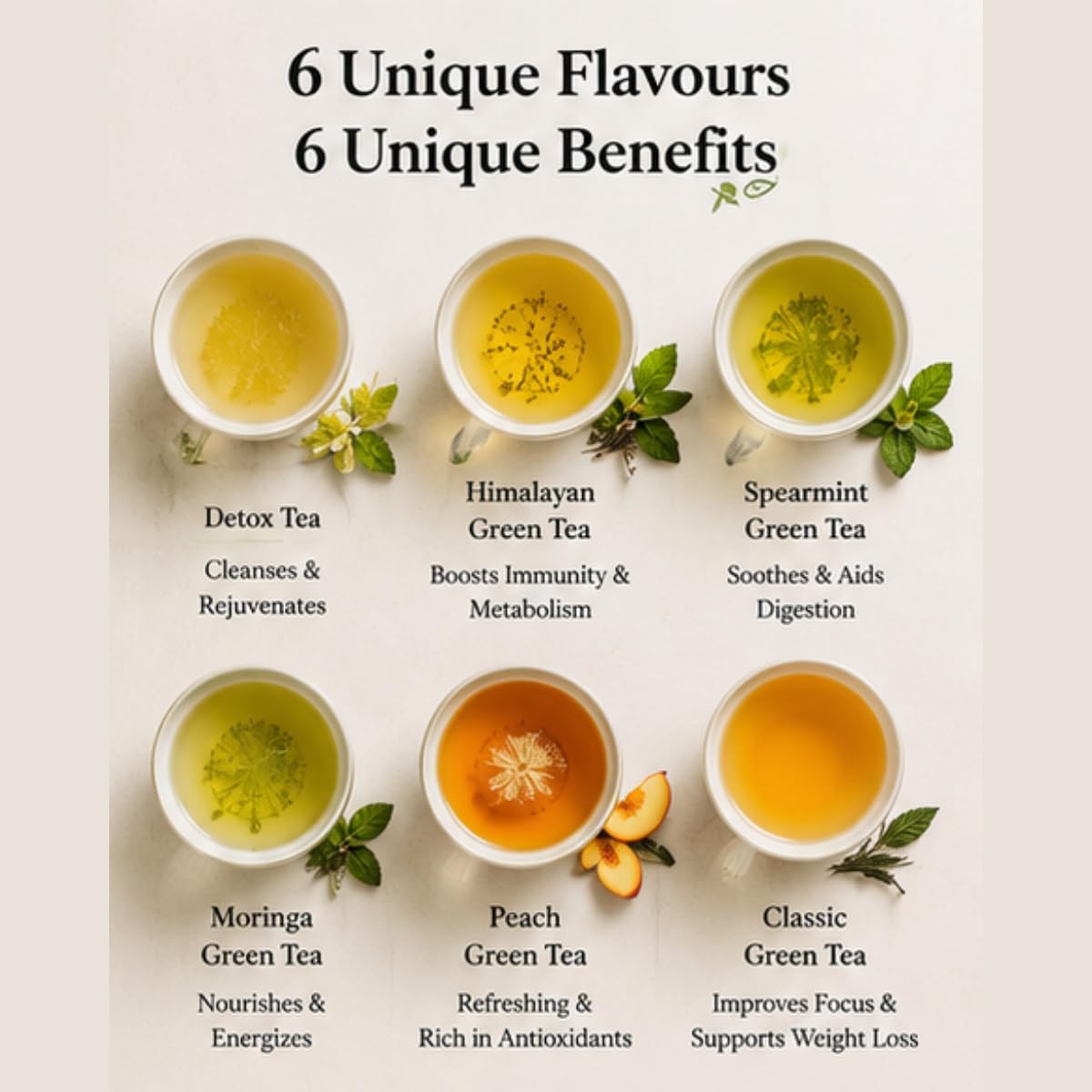 79Degree Green Tea Sampler, 100% Natural 5-Flavor Variety, Loose Leaf Functional Blends for Immunity and Stress Relief, 125 gm 1