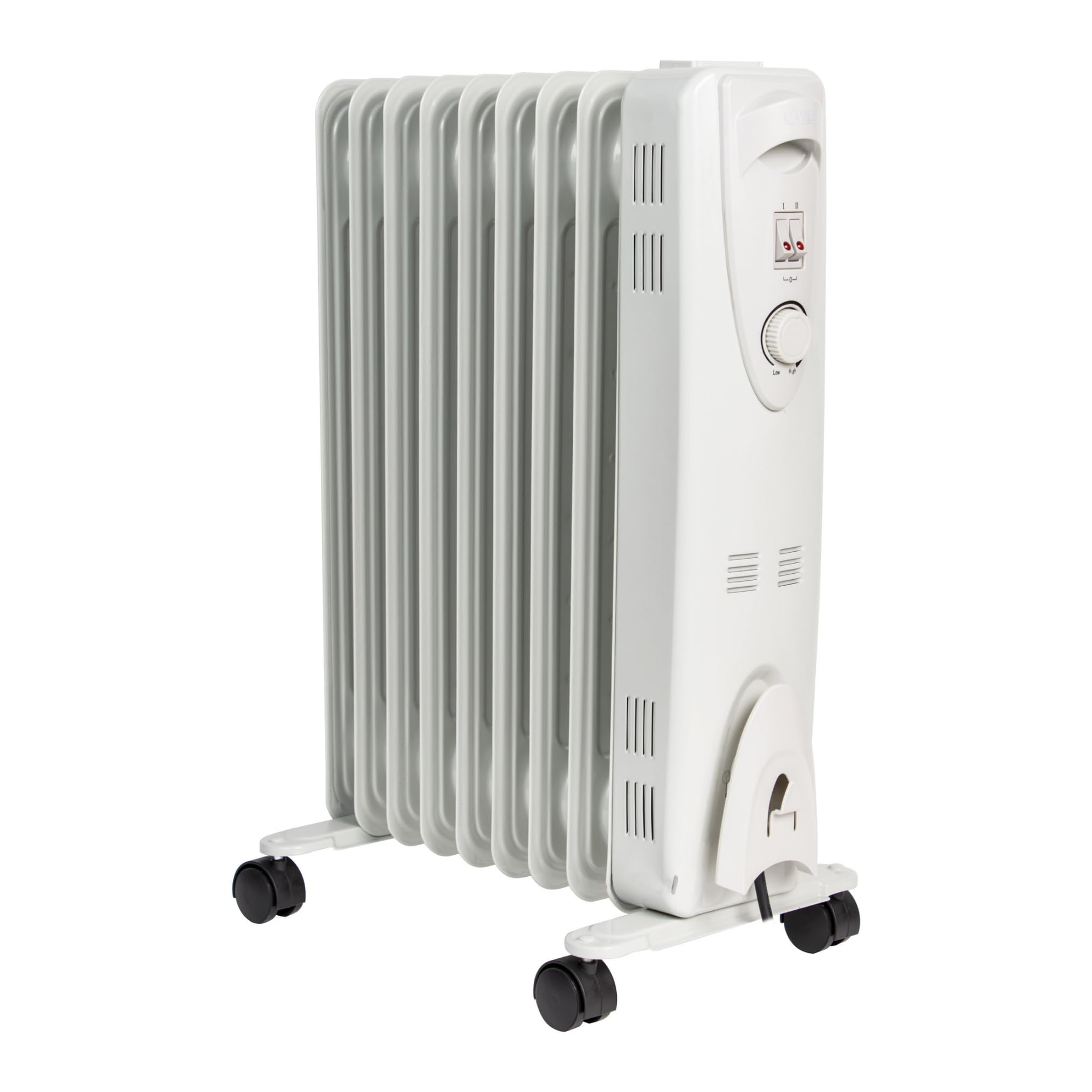 Oil Filled Heater Radiators 2000W, Electric Portable White Heaters, Adjustable Thermostat, 3 Heat Settings, Energy Efficient, Safety Tip Over Protection (2KW White)