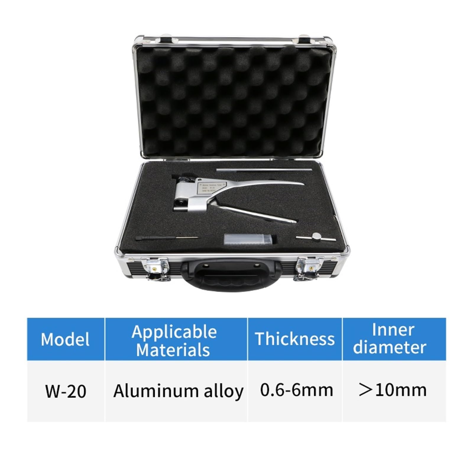 Probador de dureza Webster portátil, W-20 for Metal, durómetro de medición de dureza de aleaciones de aluminio de 0,6-6mm de espesor(W-20)