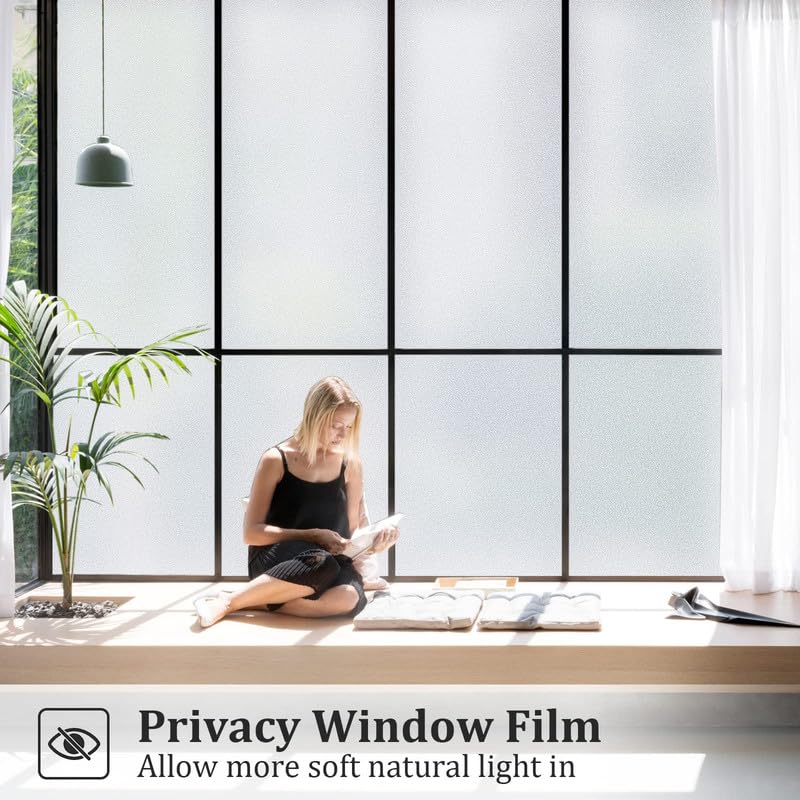 Image of Window Glass Film for Privacy, Self Adhesive Window Sticker, Glass Frosting Film | 24 X 200 Inchs