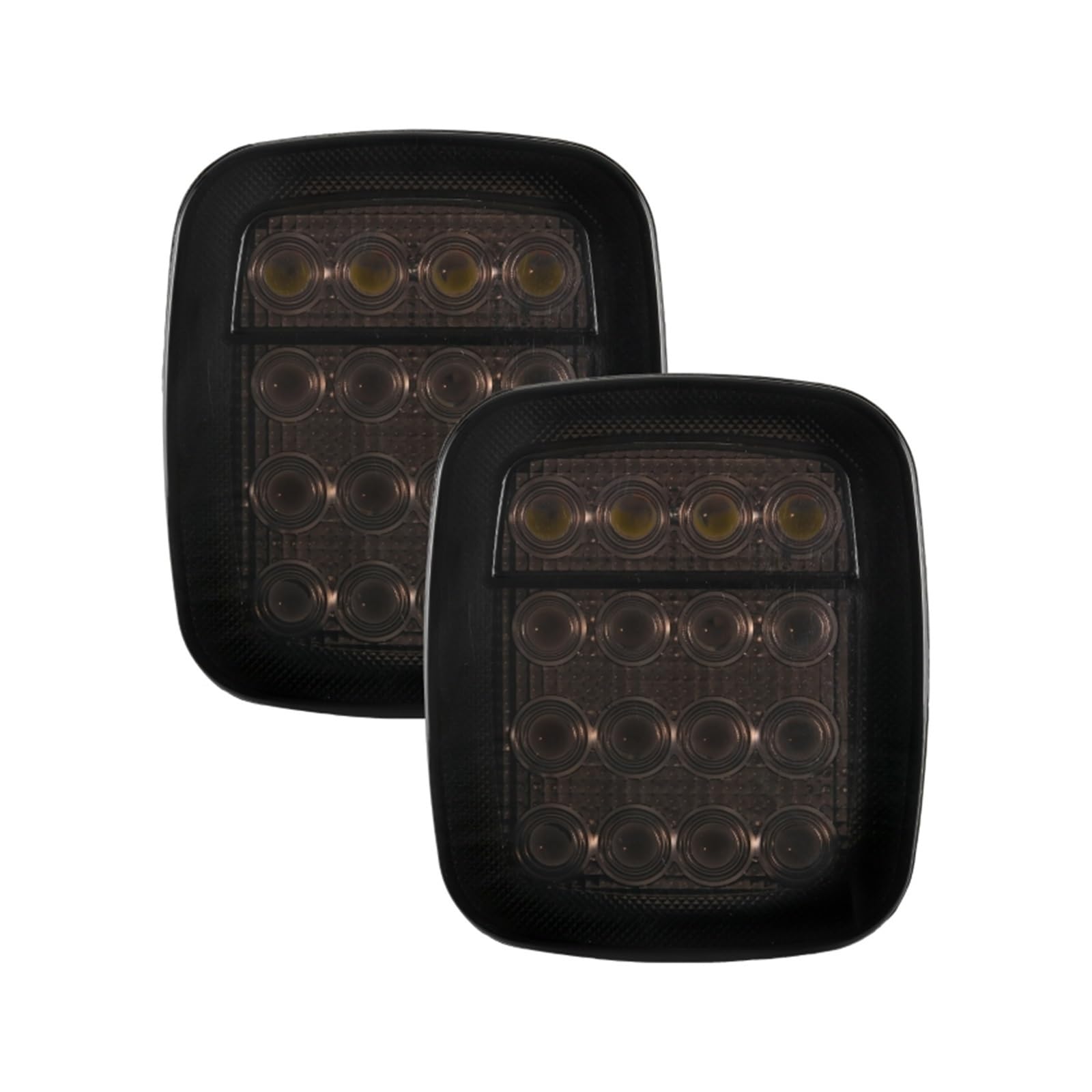 Rear Fog Light 2 Pieces Tail Light Assembly Brake For Reverse Turn For Signal For Jeep For Wrangler CJ TJ YJ(Black,Without turn)