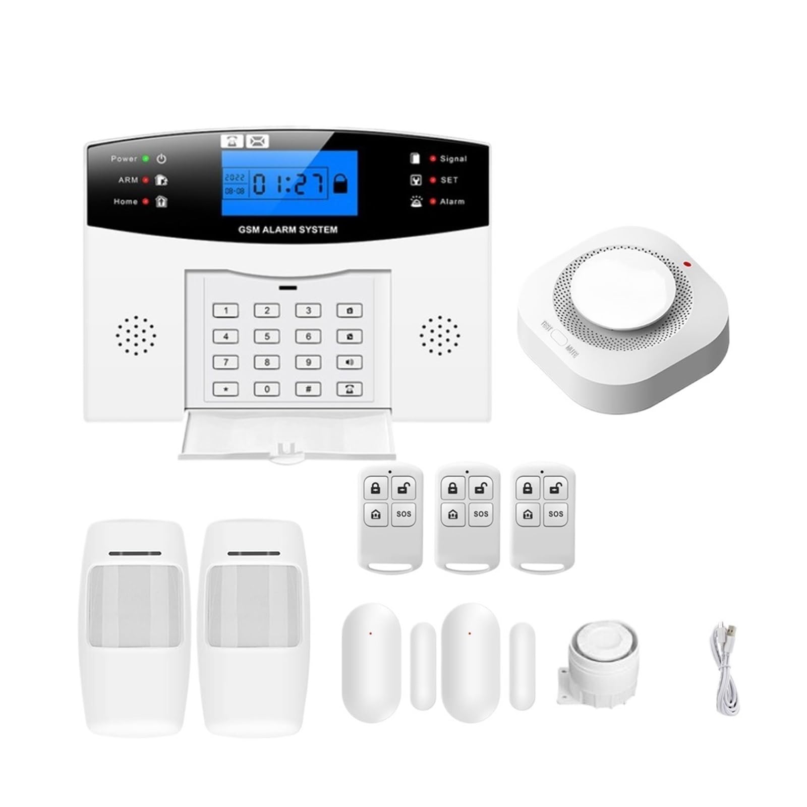 Tuya-Sistema De Alarma Antirrobo Inalámbrico Inteligente con WiFi, Sistema Seguridad For Hogar Dial Automático, Detector Sensor Movimiento Puerta MonitorizacióN Remota(Kit N)