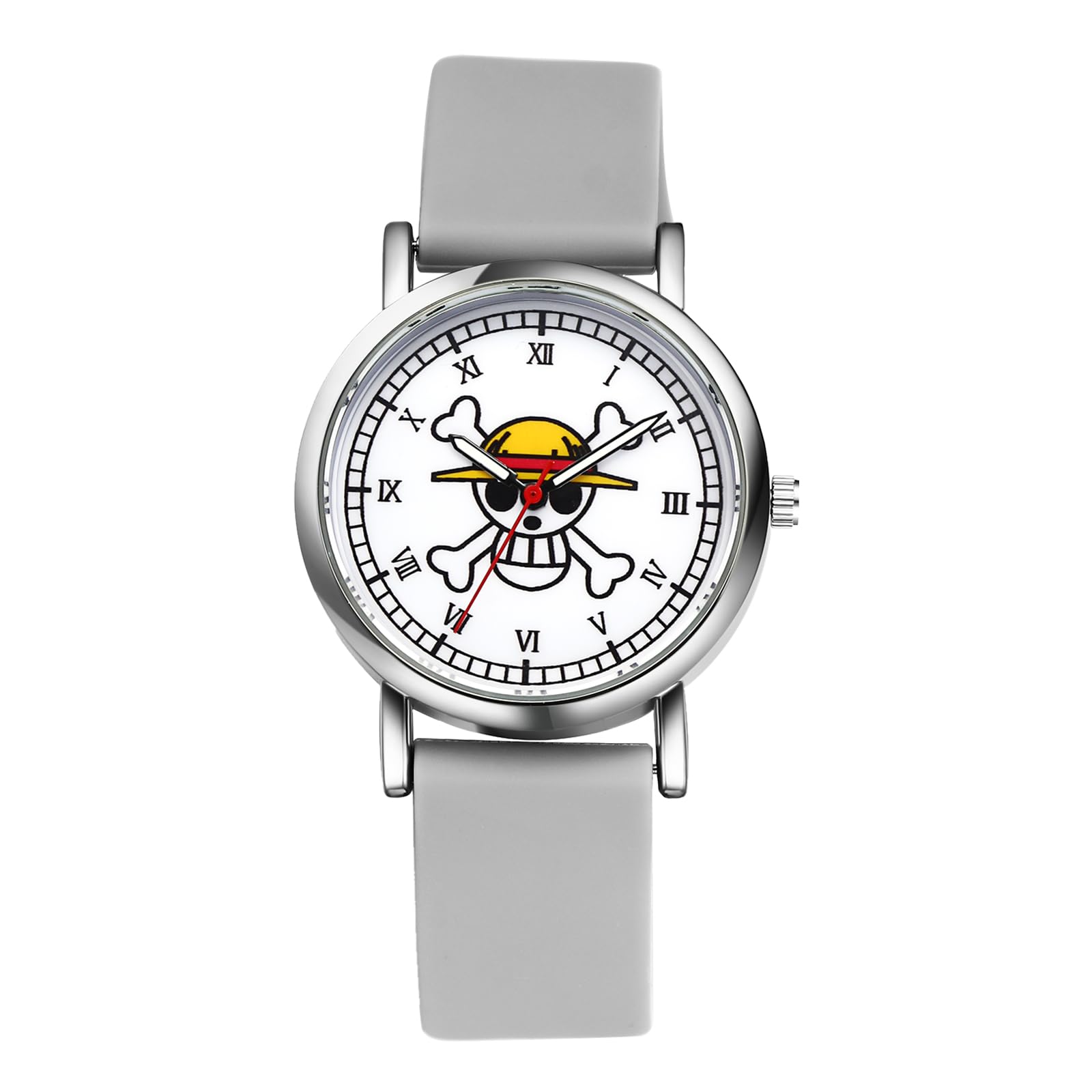 OIDEA Unisex Armbanduhr Silikon Kinderuhr: Totenkopf Anime Ninja Silikonarmband mit Römischer Zifferblatt Schädel Uhr Geschenk für Junge Mädchen Herren Damen