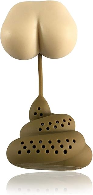 Funny Silicone Tea Infuser - Poo Tea Infuser - Loose Leaf Tea Infuser - Silicone Tea Infuser Fine Mesh Loose Tea Strainer - Non toxic Innovative Shape Silicone Tea Infuser Bag Teapot Kitchen Supplies