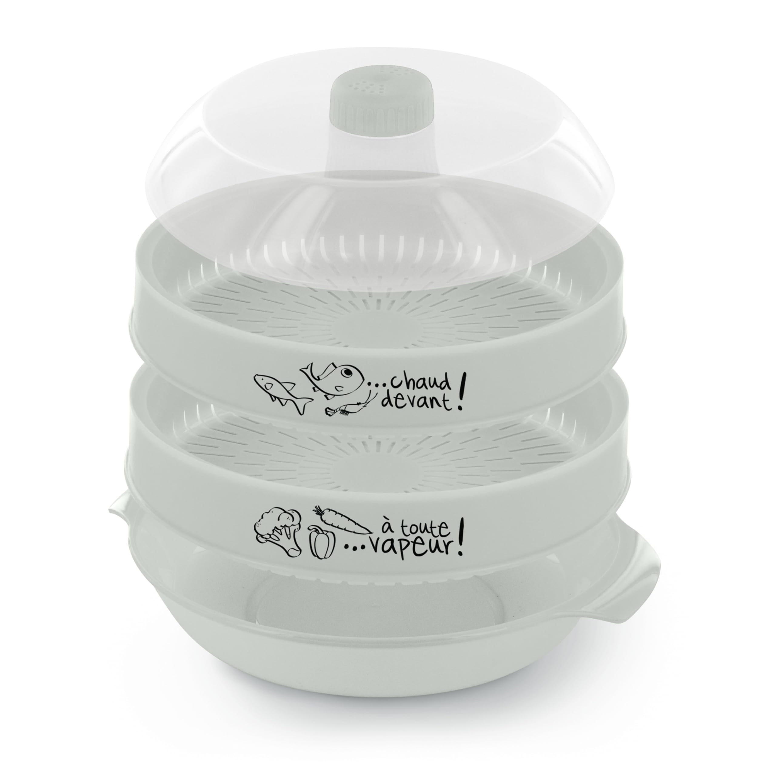 Paris Prix Cuisy KC2155 Vapor - Cocinado con 2 Pisos de Plástico, 21 x 18 cm, Colores Surtidos