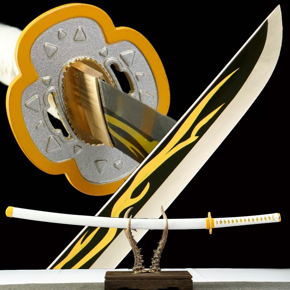 Japanese Anime Sword, Hand Forged 1045 Carbon Steel Samurai Katana, Full Tang Handmade Japanese Sword, Sharp Practical Katana, Demon Slayer Sword