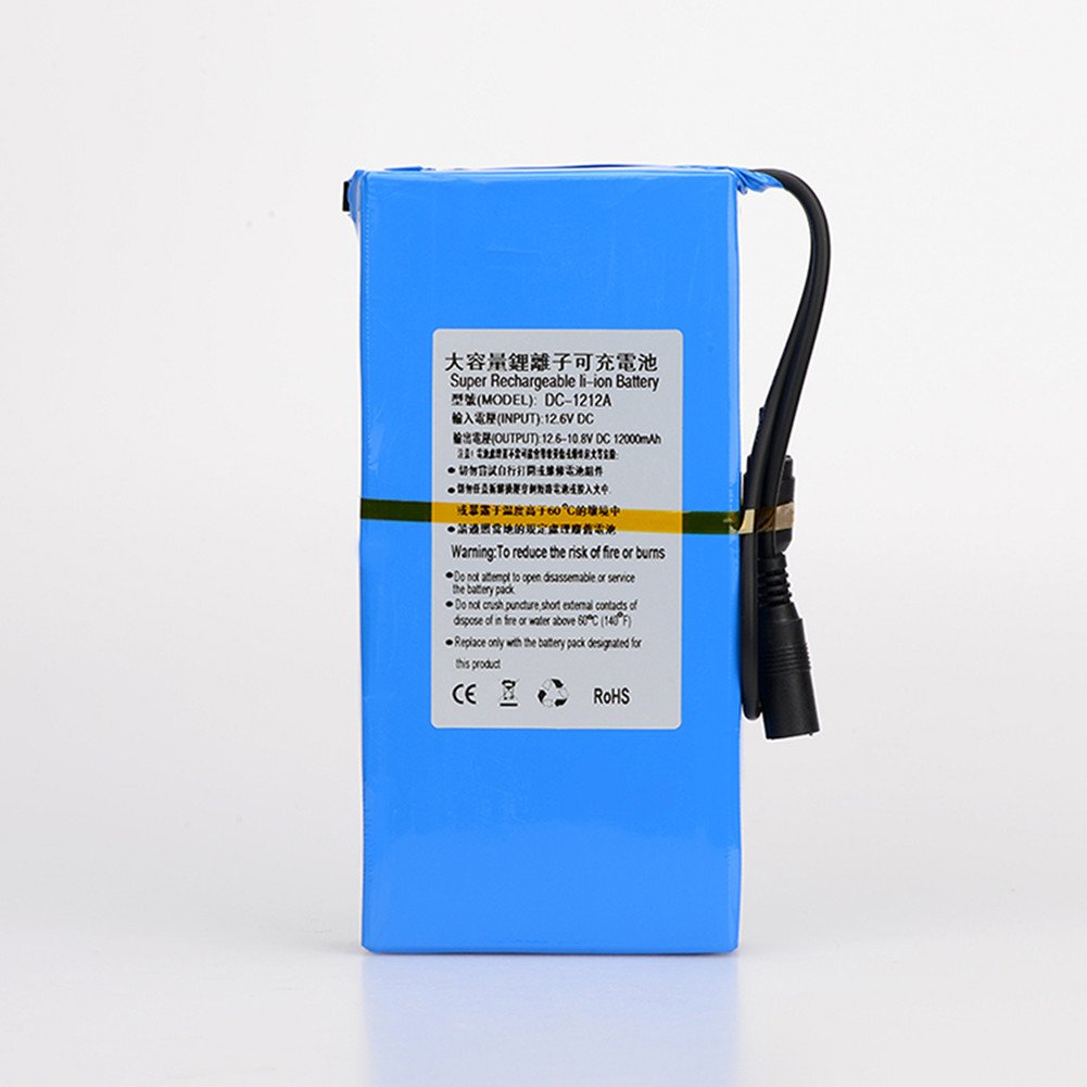 Batteria Ioni di Litio portatile ricaricabile Super ricaricabile di alta qualità DC 12 V 12000 mAh dc1212 a con presa