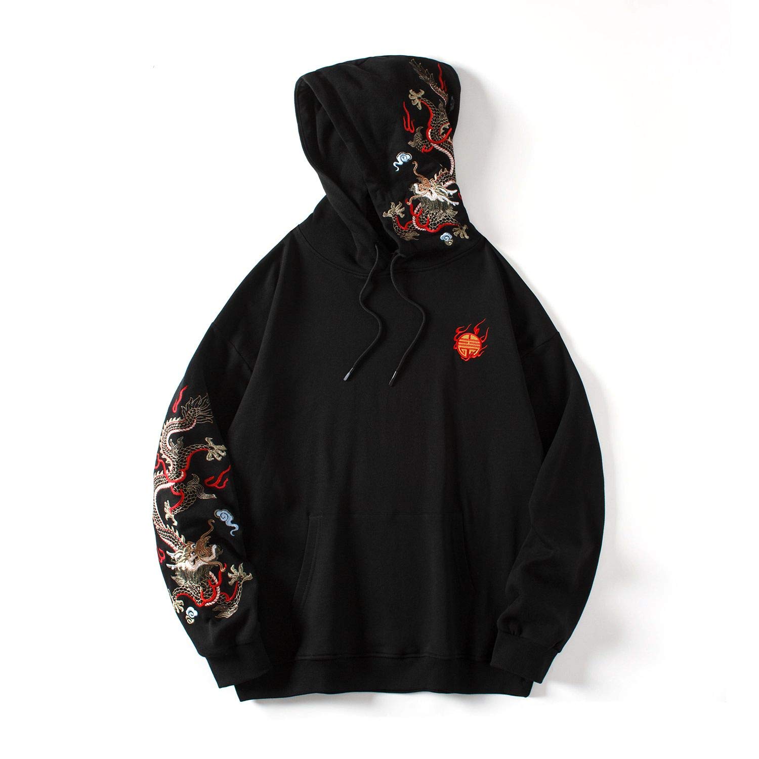 MFCT Men's Chinese Dragon Embroidery Hoodie, Black, Large : Amazon.ca:  Clothing, Shoes \u0026 Accessories