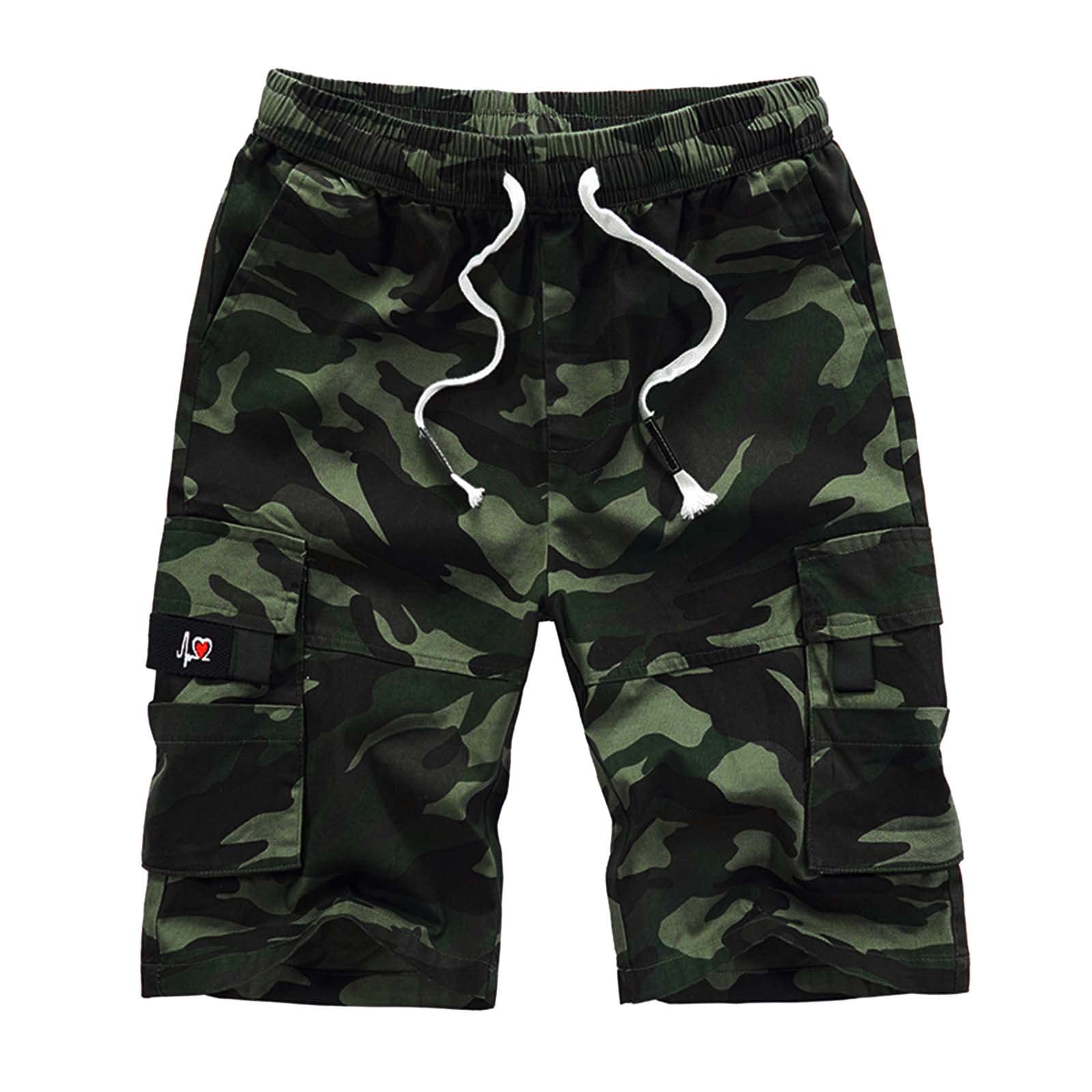 Genérico Hombre Shorts Cargo de Verano de Color Sólido Pantalones Cortos Cargo Holgados Slim Fit Pantalón Corto Bermudas Casuales de Verano para Correr para Hombre Pantalón Corto de Ajuste Clásico Hombre